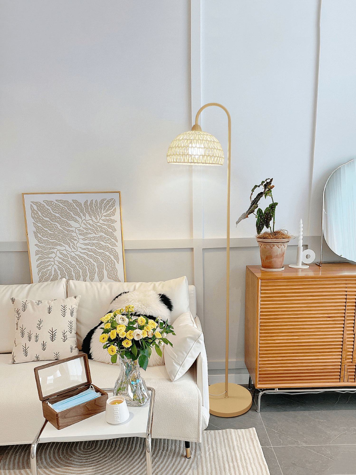 Rattan Arch Floor Lamp - Blowlighting