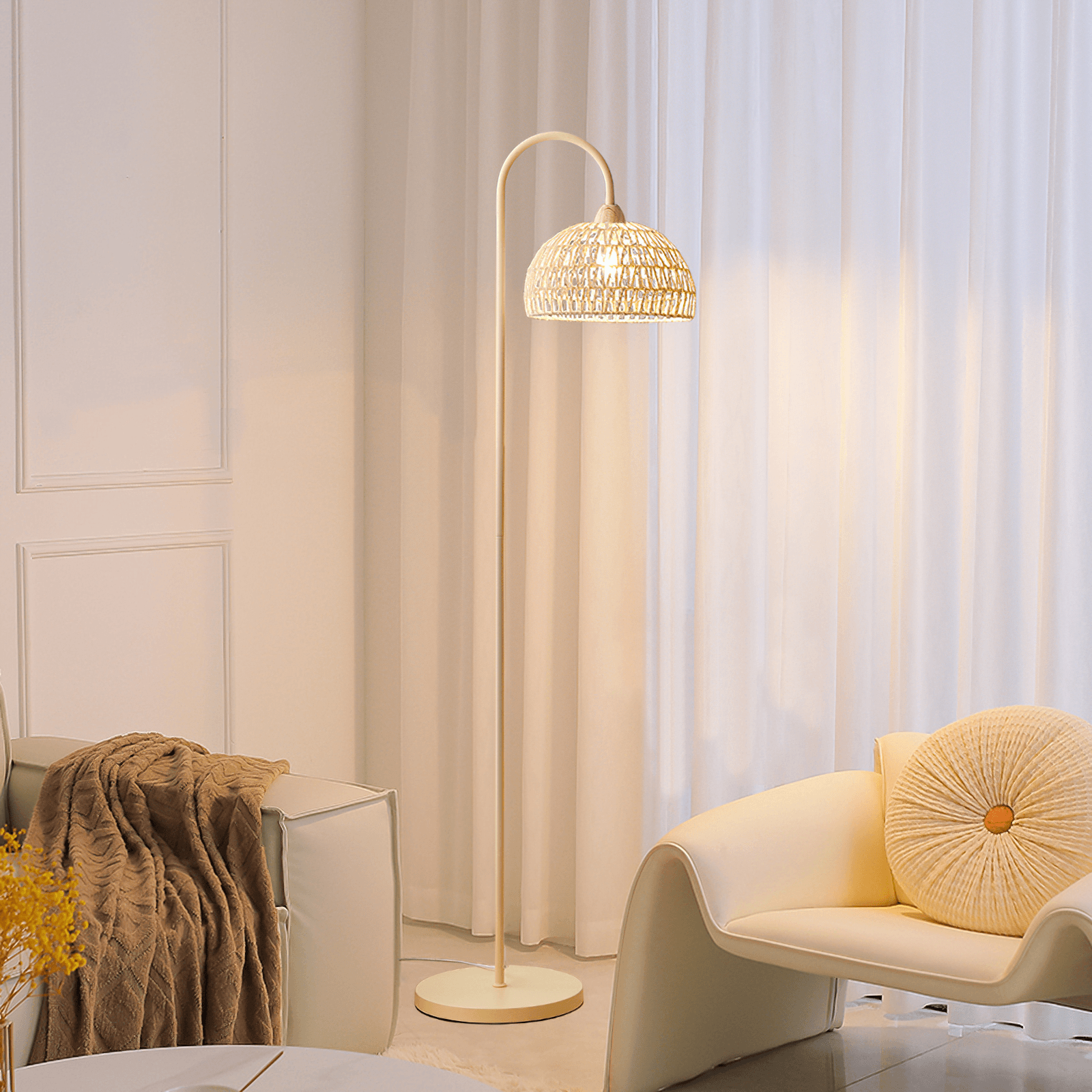 Rattan Arch Floor Lamp - Blowlighting