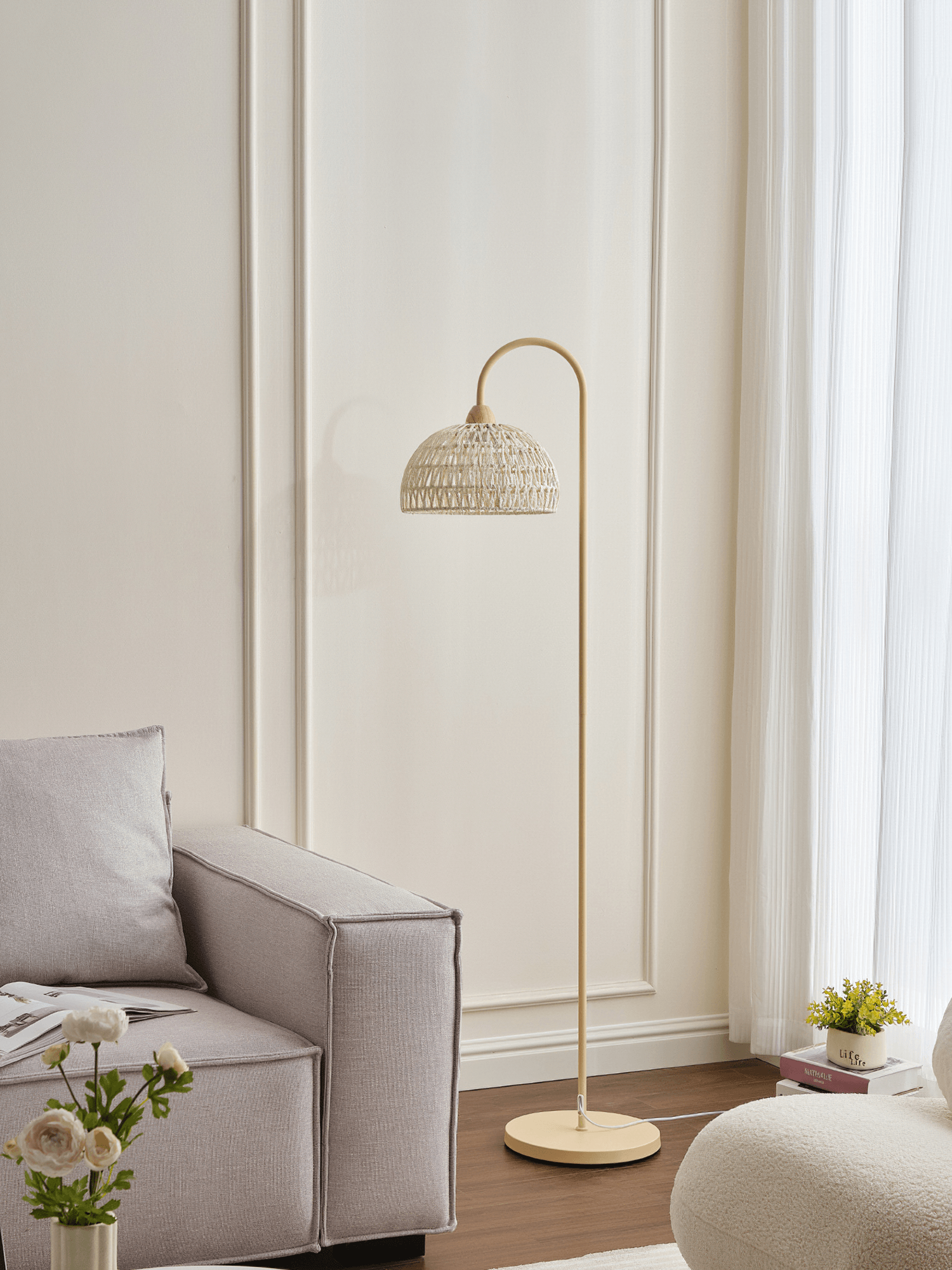 Rattan Arch Floor Lamp - Blowlighting