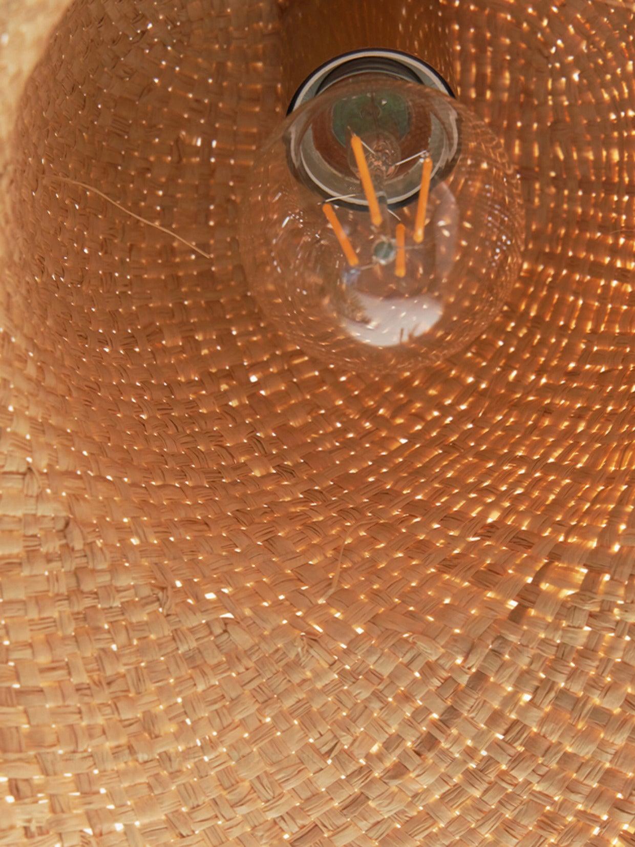 Rattan Straw Hat Pendant Light - Blowlighting
