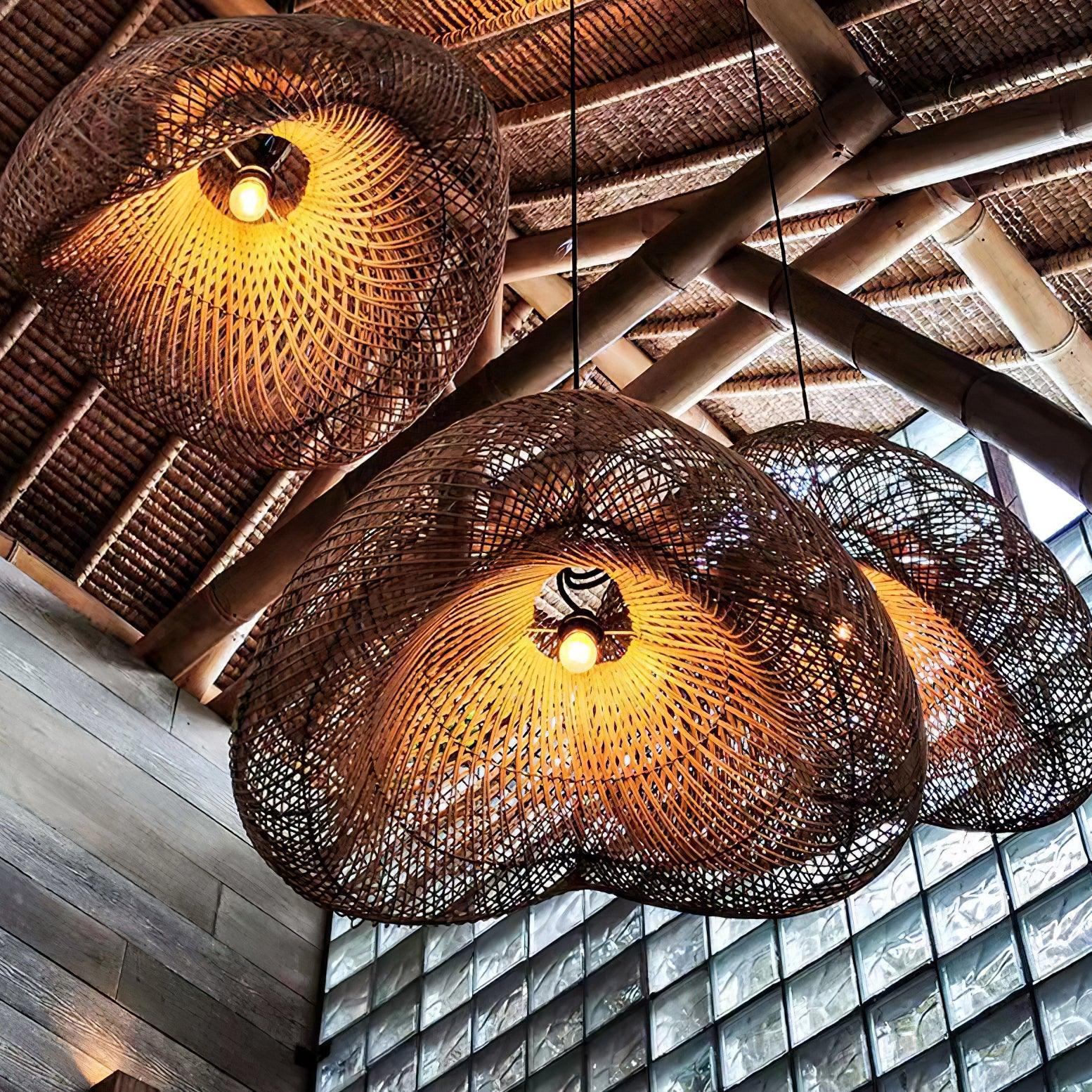 Rattan Wave Pendant Light - Blowlighting