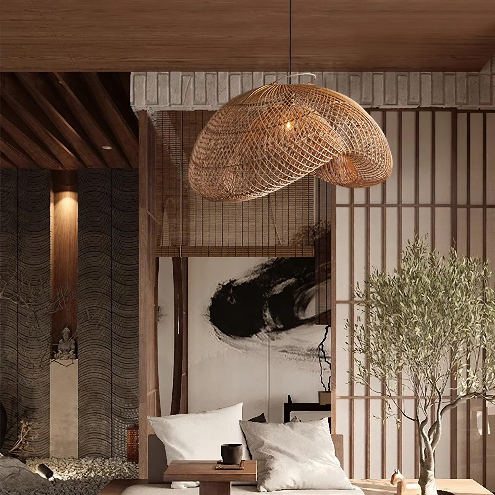 Rattan Wave Pendant Light - Blowlighting