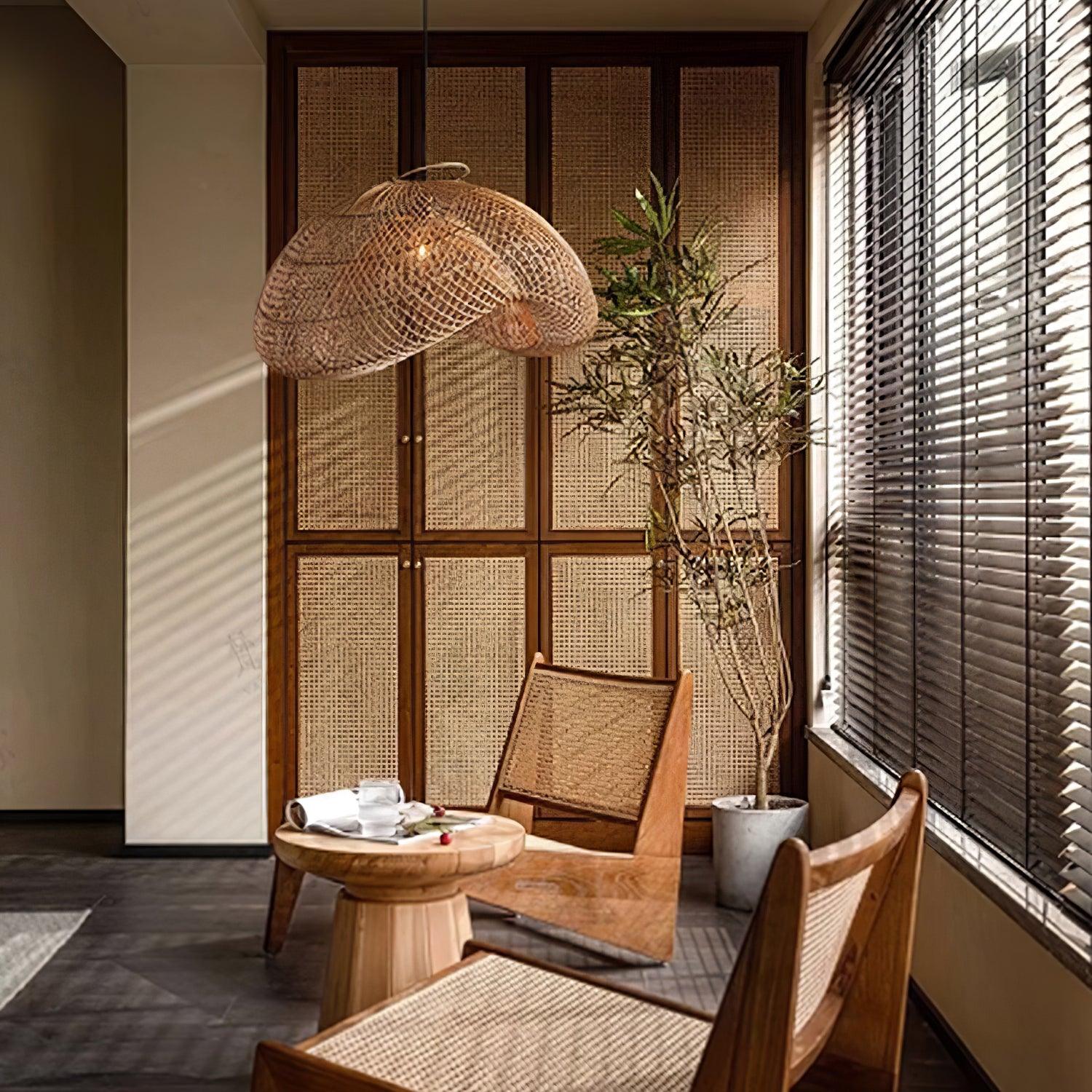 Rattan Wave Pendant Light - Blowlighting