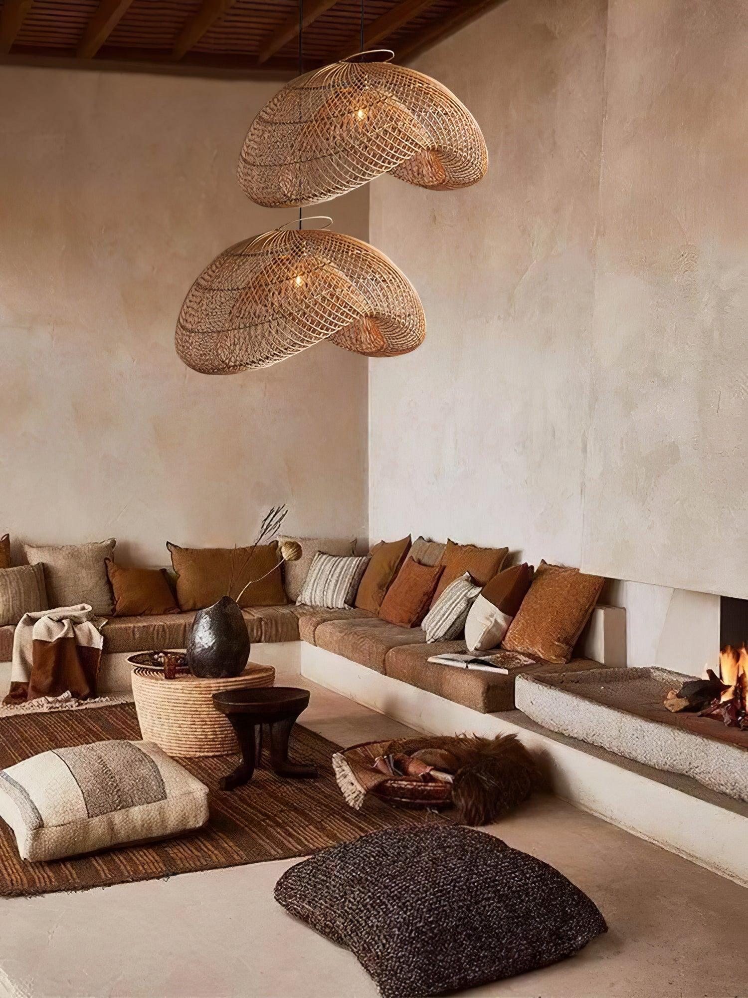 Rattan Wave Pendant Light - Blowlighting