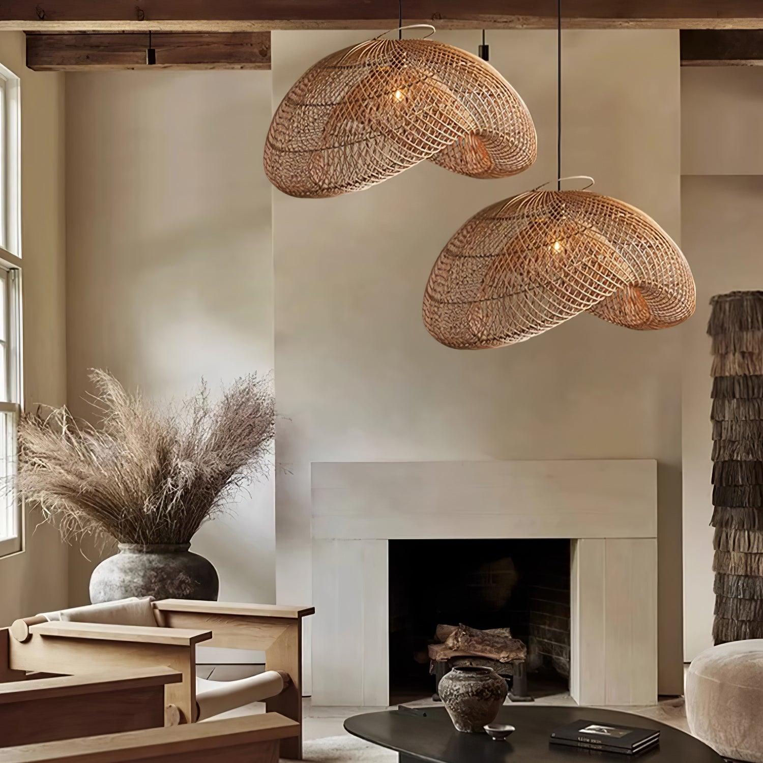 Rattan Wave Pendant Light - Blowlighting