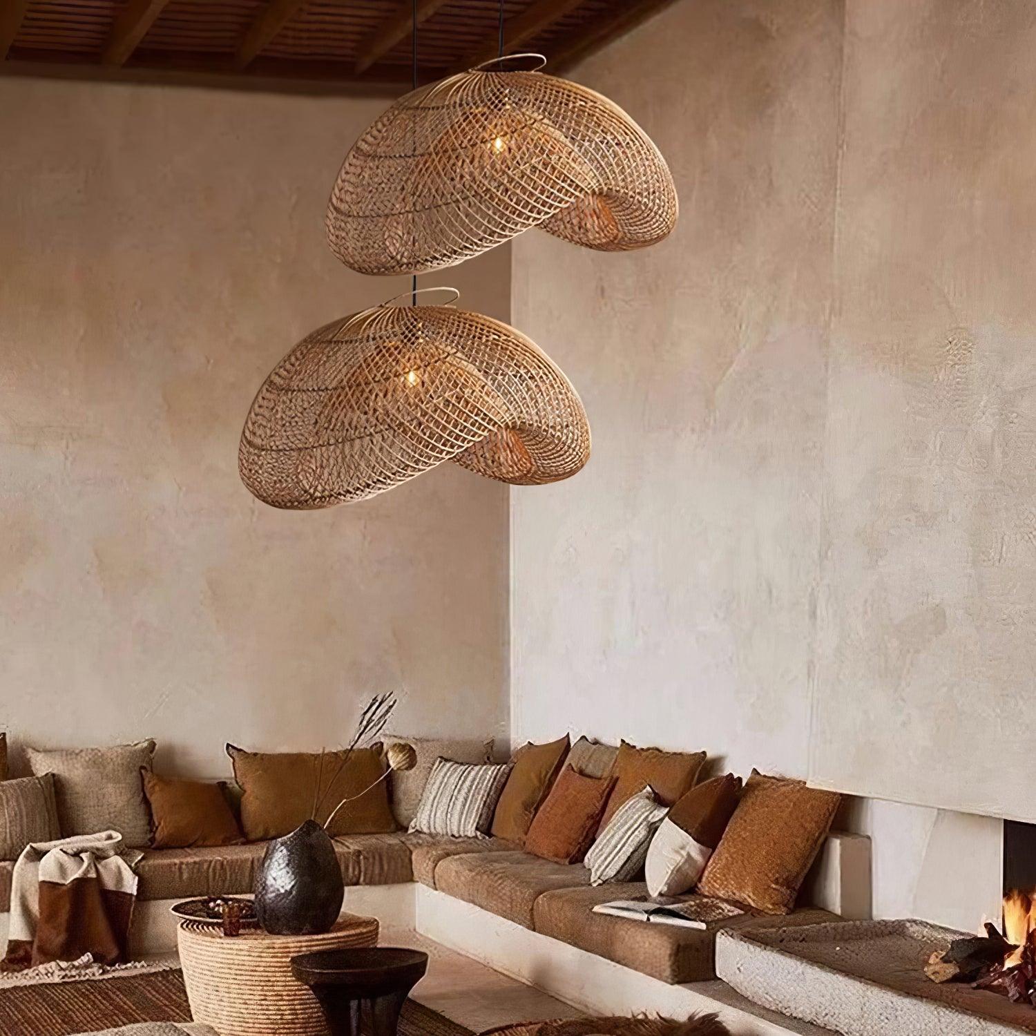 Rattan Wave Pendant Light - Blowlighting