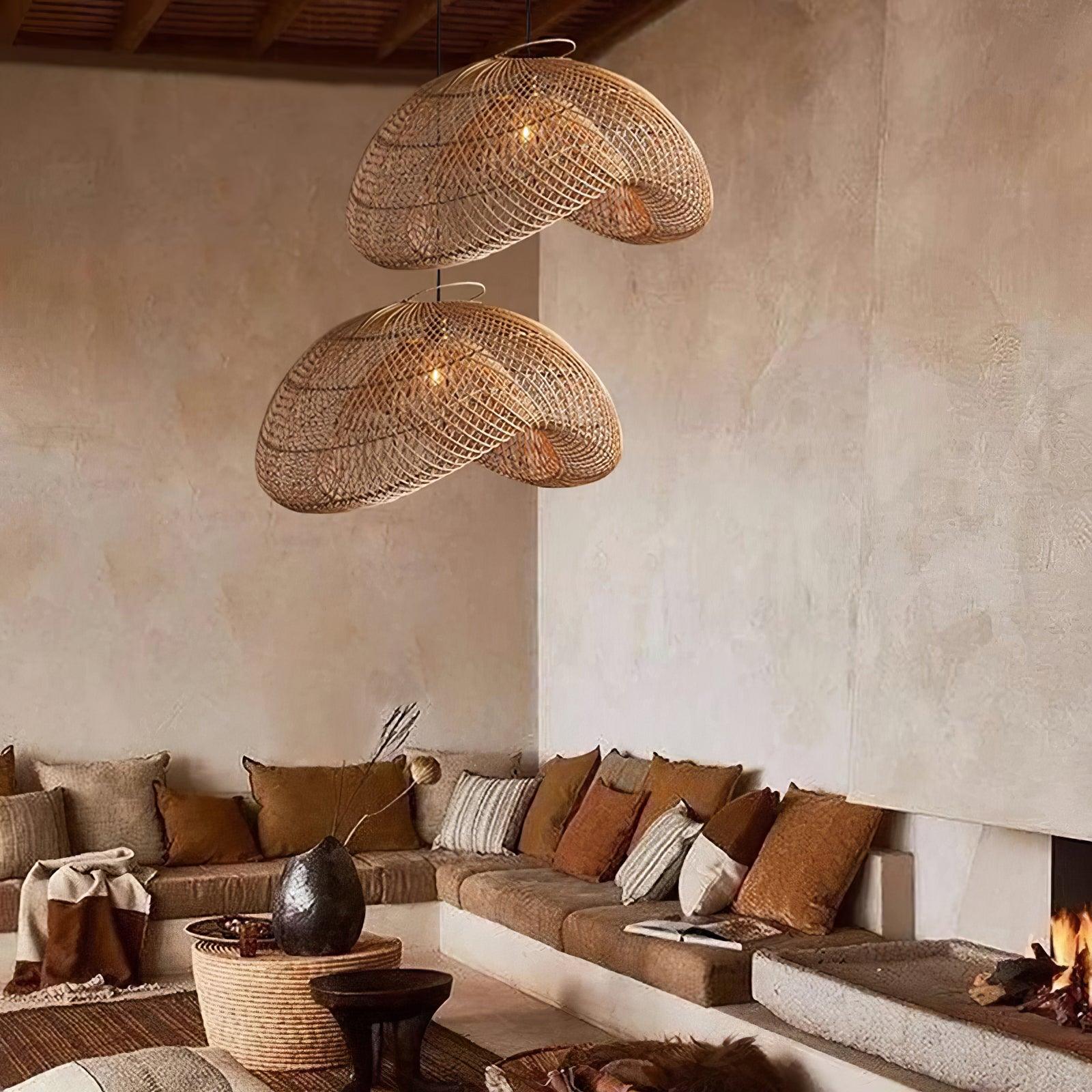 Rattan Wave Pendant Light - Blowlighting