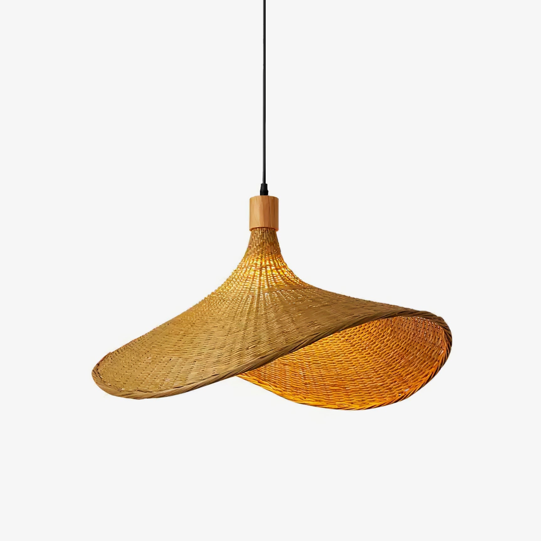 Rattan Weave Hat Pendant Light - Blowlighting