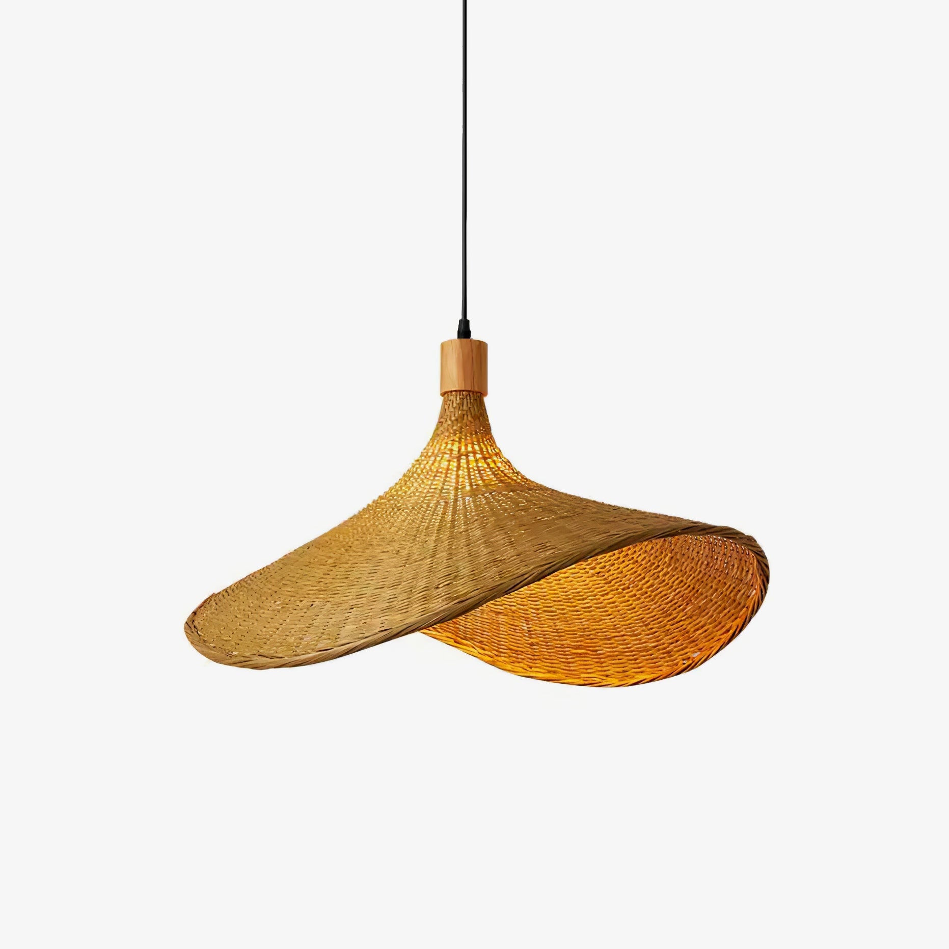 Rattan Weave Hat Pendant Light - Blowlighting