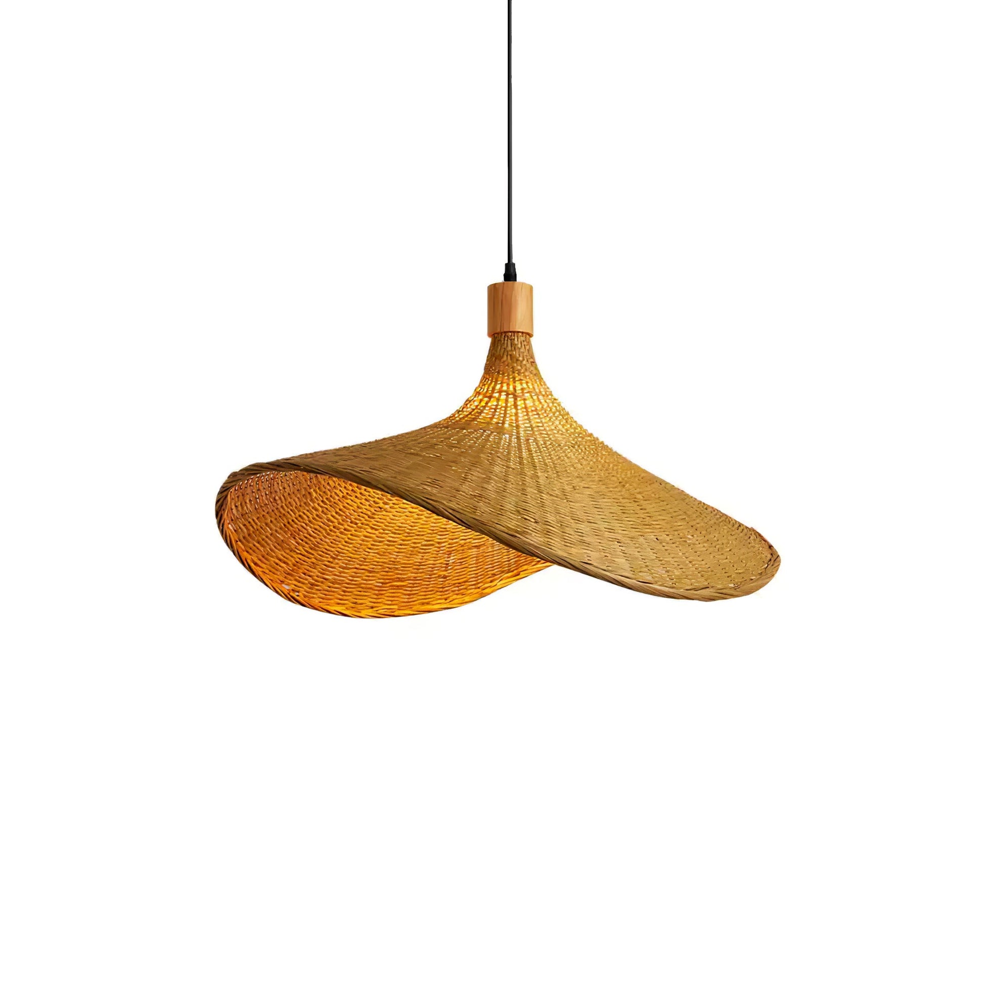 Rattan Weave Hat Pendant Light - Blowlighting