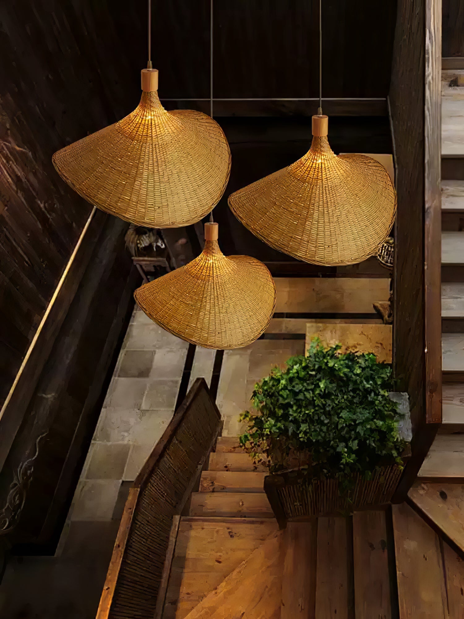 Rattan Weave Hat Pendant Light - Blowlighting