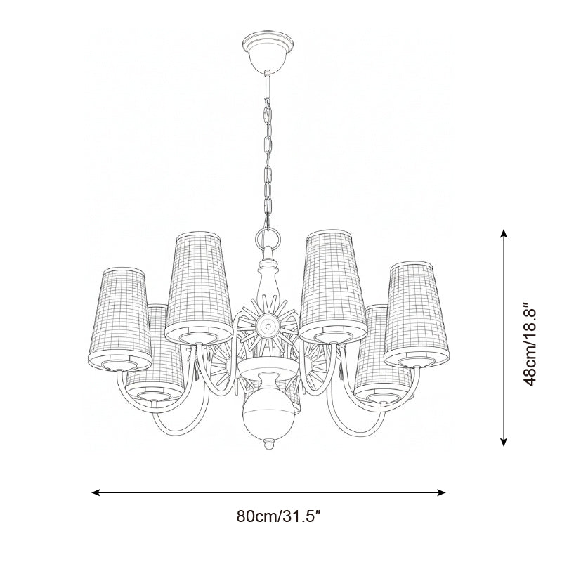 Ravina Vintage Fabric Chandelier