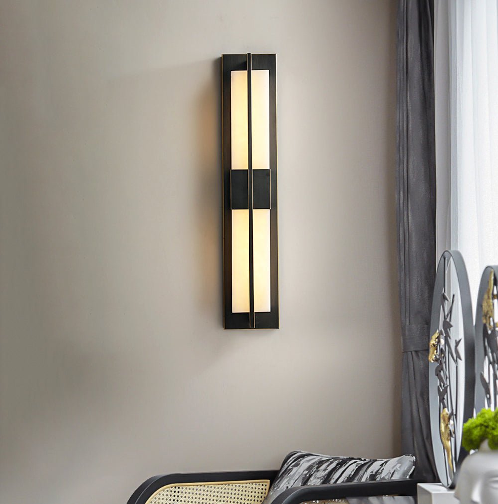 Caspian Alabaster Brass Wall Light - Blowlighting