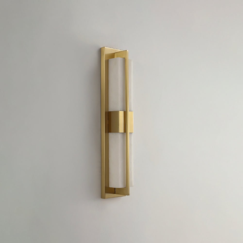 Caspian Alabaster Brass Wall Light - Blowlighting