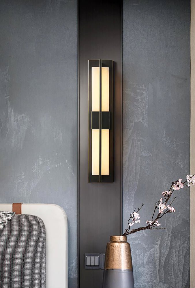 Caspian Alabaster Brass Wall Light - Blowlighting