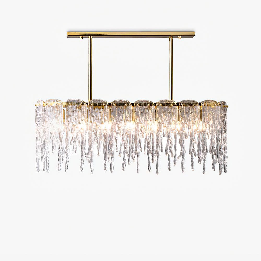 Cathaa Postmodern Luxury Rectangular Icicle Glass Crystal Chandelier - Blowlighting