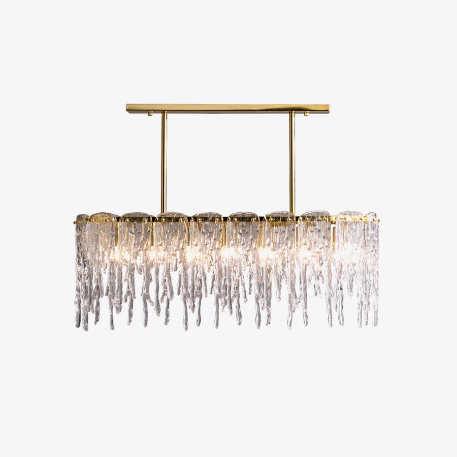 Cathaa Postmodern Luxury Rectangular Icicle Glass Crystal Chandelier - Blowlighting