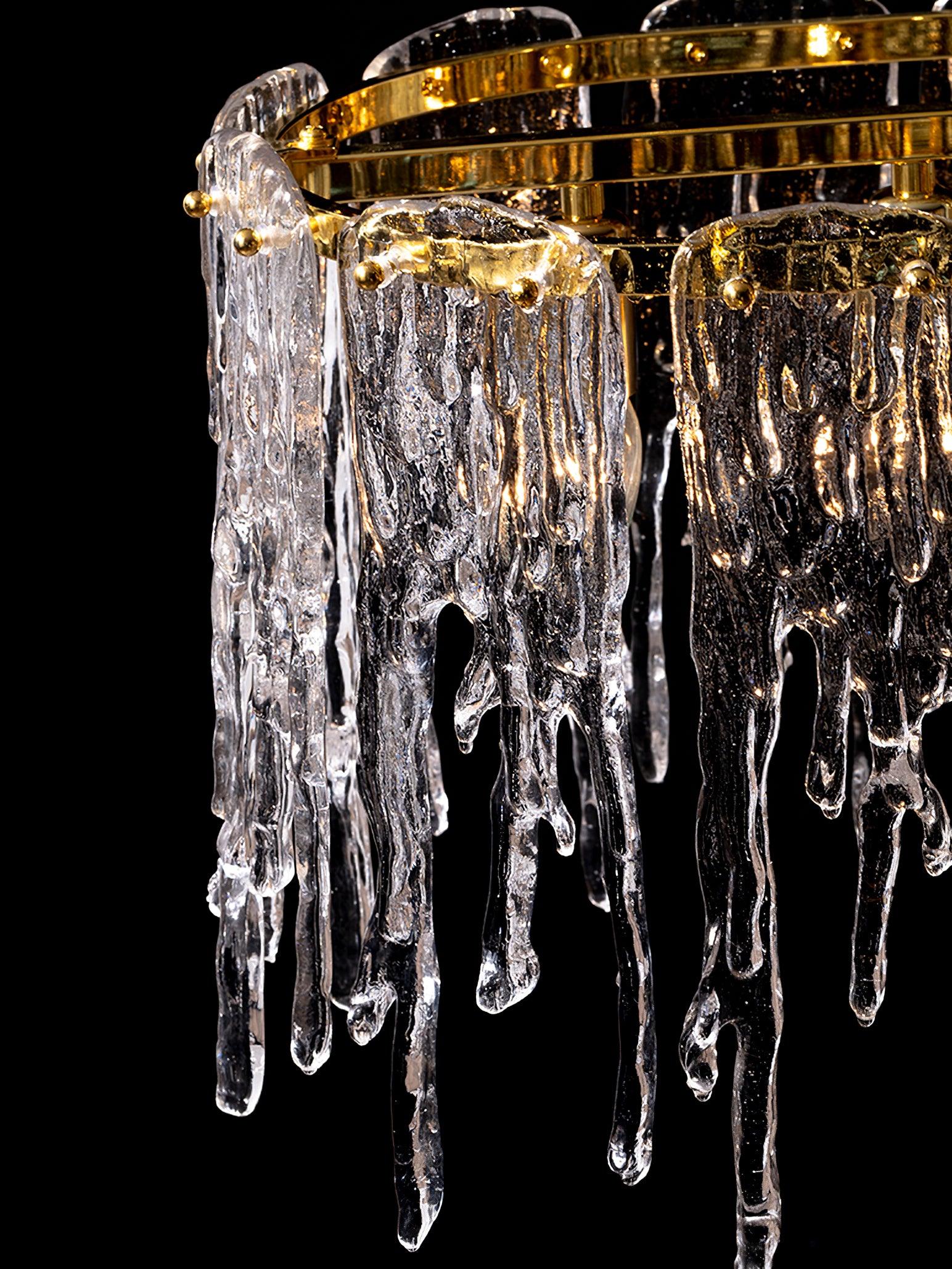 Cathaa Postmodern Luxury Rectangular Icicle Glass Crystal Chandelier - Blowlighting