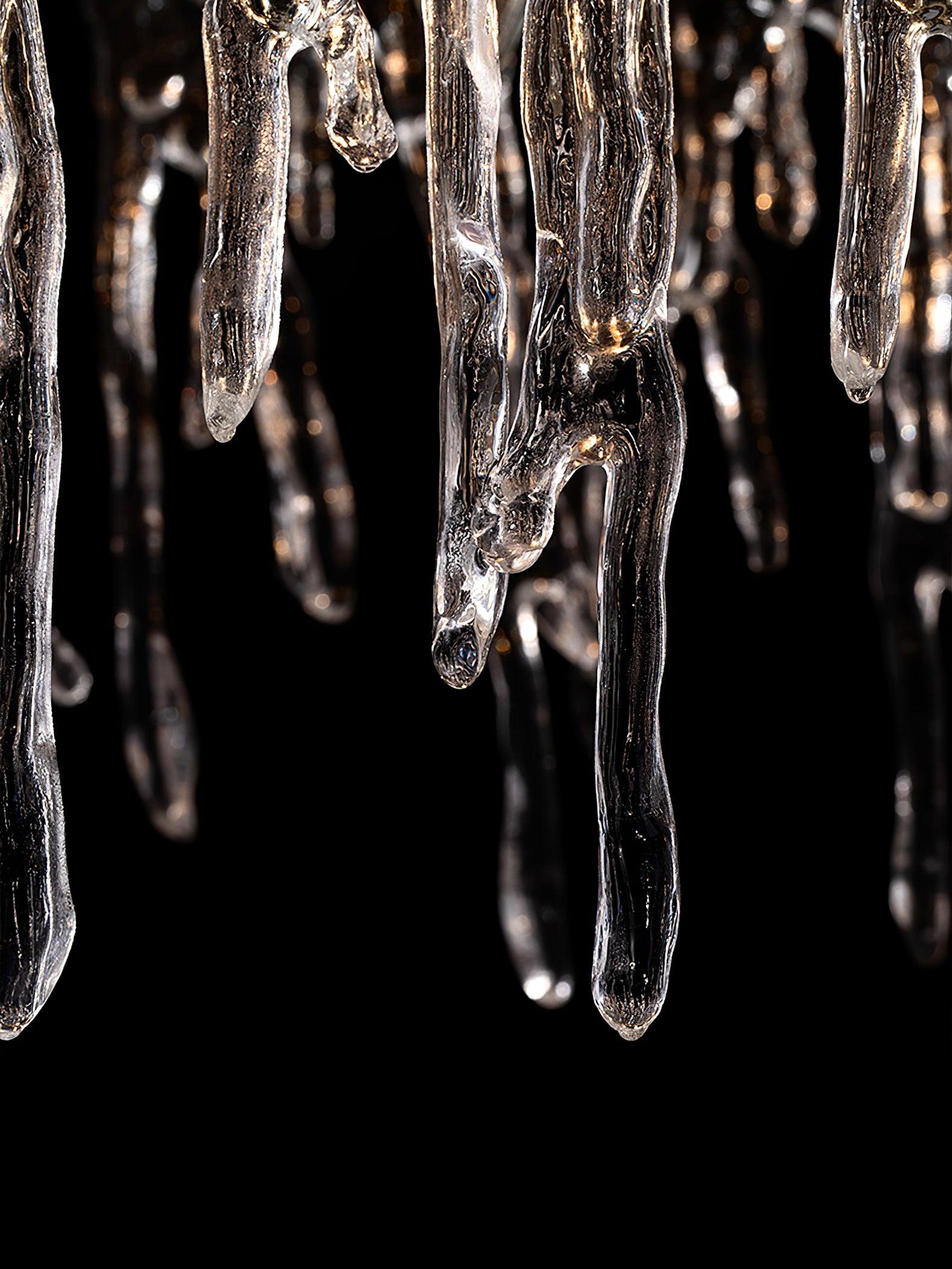 Cathaa Postmodern Luxury Rectangular Icicle Glass Crystal Chandelier - Blowlighting