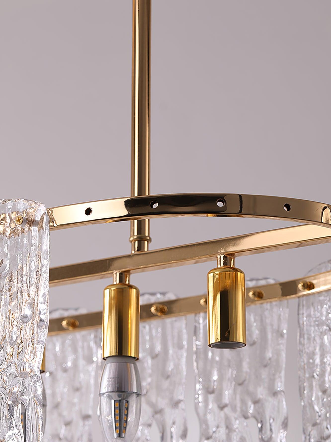 Cathaa Postmodern Luxury Rectangular Icicle Glass Crystal Chandelier - Blowlighting