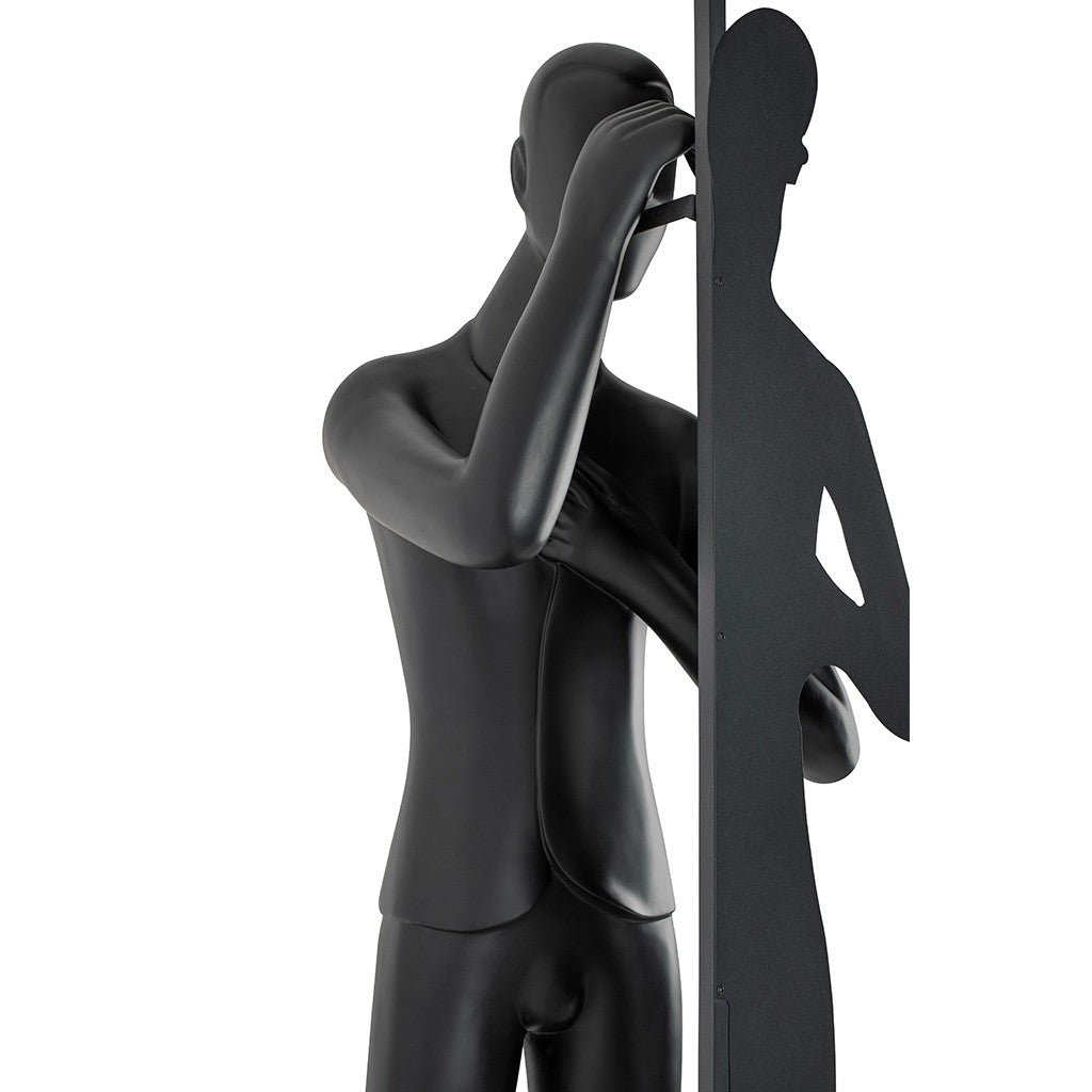 Onoryra Sculptural Black Metal Mirror Floor Lamp - Blowlighting