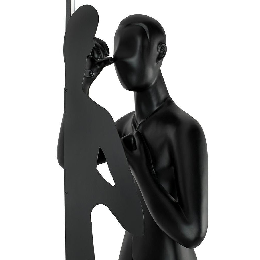 Onoryra Sculptural Black Metal Mirror Floor Lamp - Blowlighting