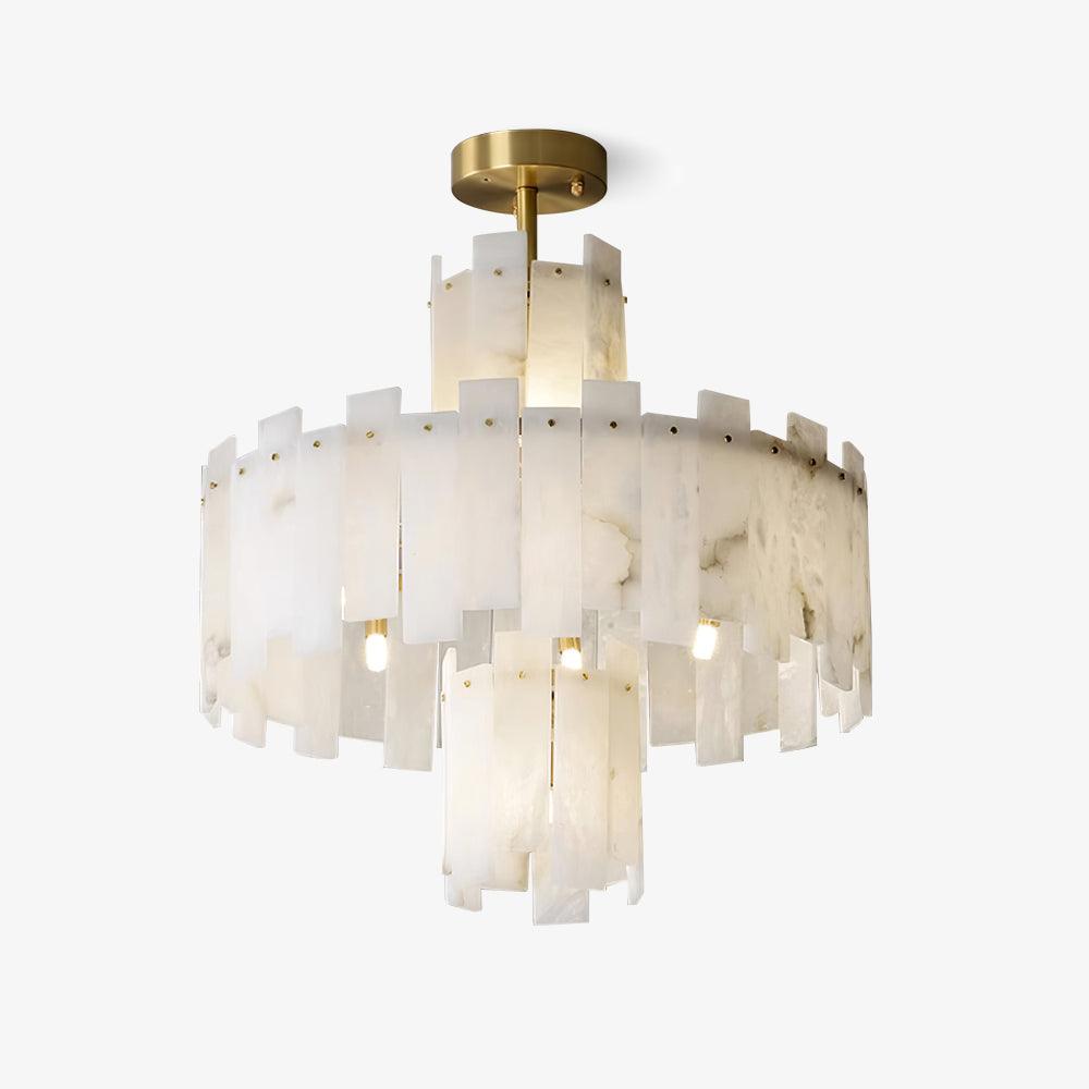 Soraya Art Deco Alabaster Chandelier Light - Blowlighting
