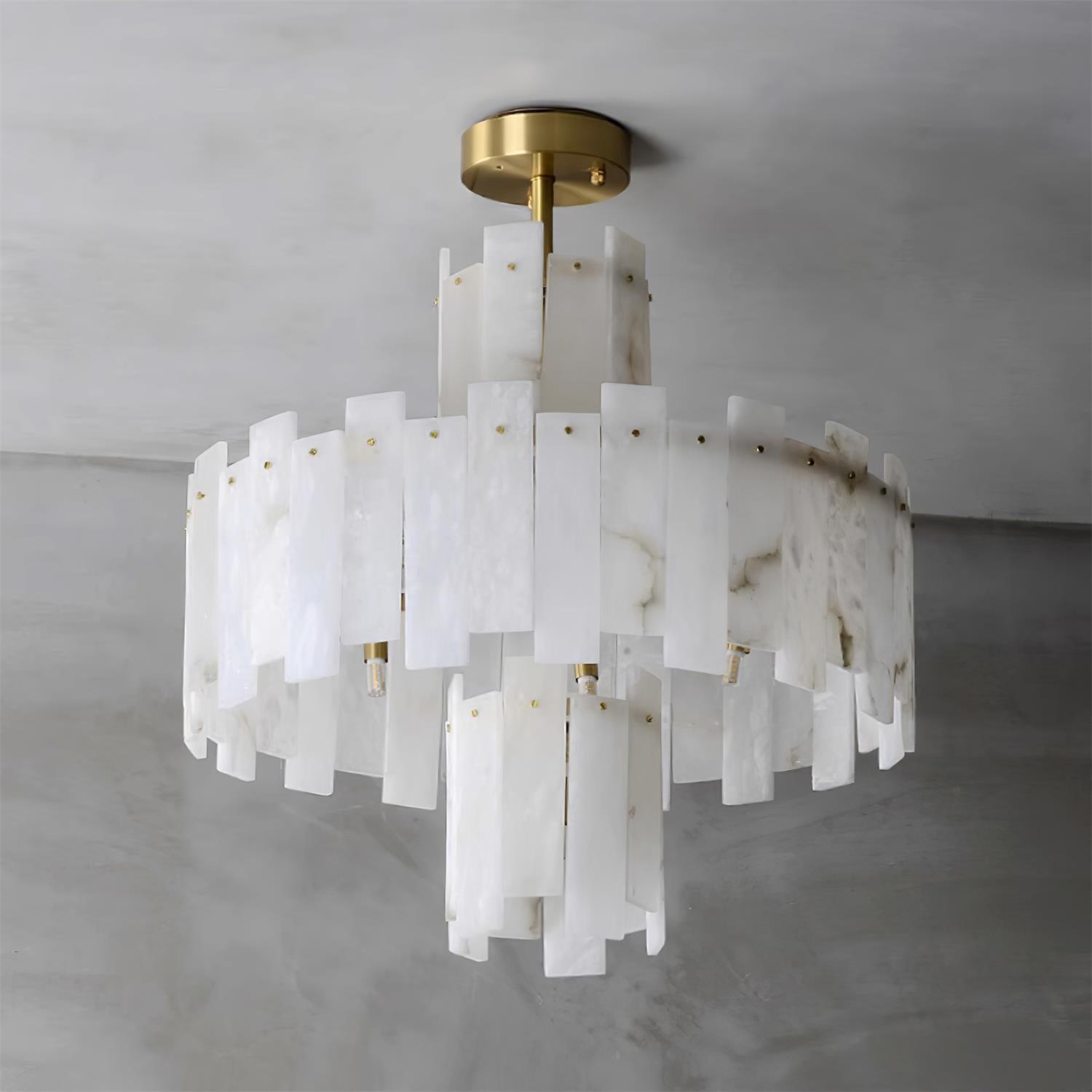 Soraya Art Deco Alabaster Chandelier Light - Blowlighting