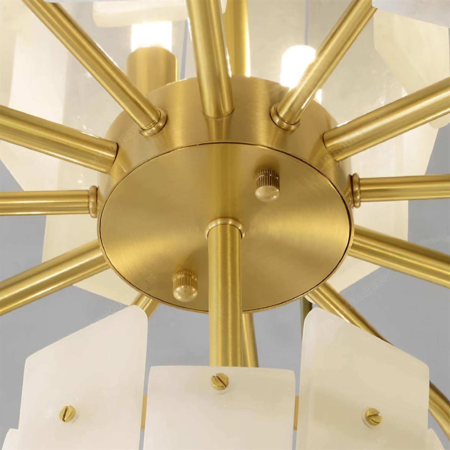 Soraya Art Deco Alabaster Chandelier Light - Blowlighting