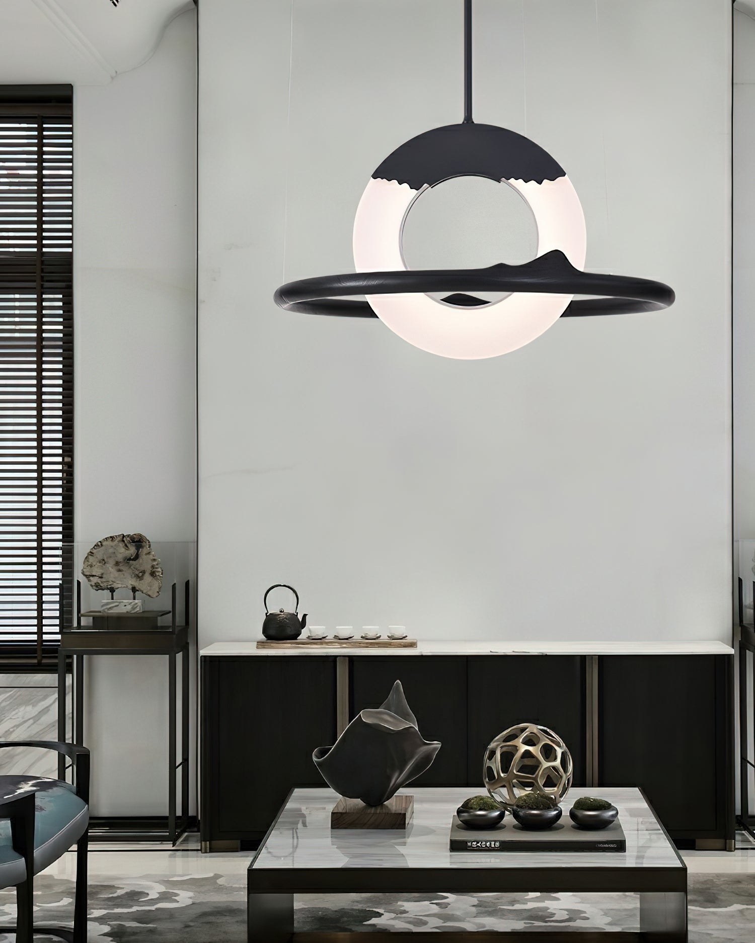 Mytalan Circular Acrylic Wood Pendant Light - Blowlighting