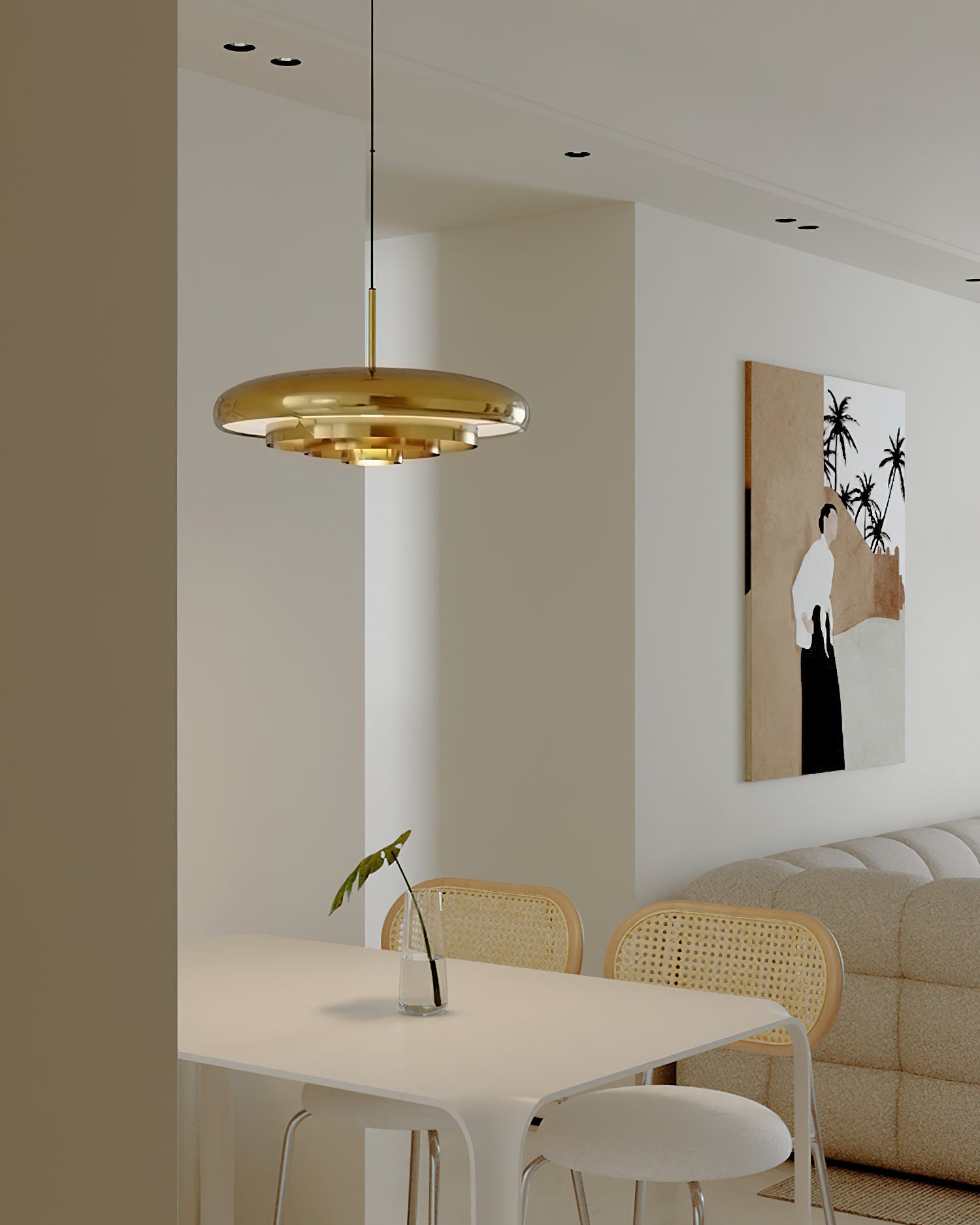 Resonant Modern Brass Pendant Light