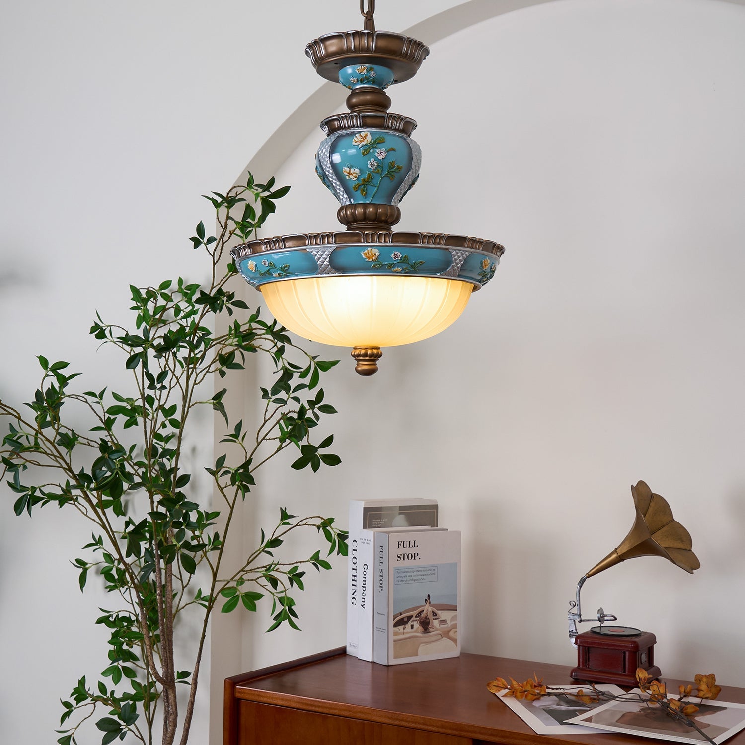 Retro Floral Resin Pendant Light - Blowlighting