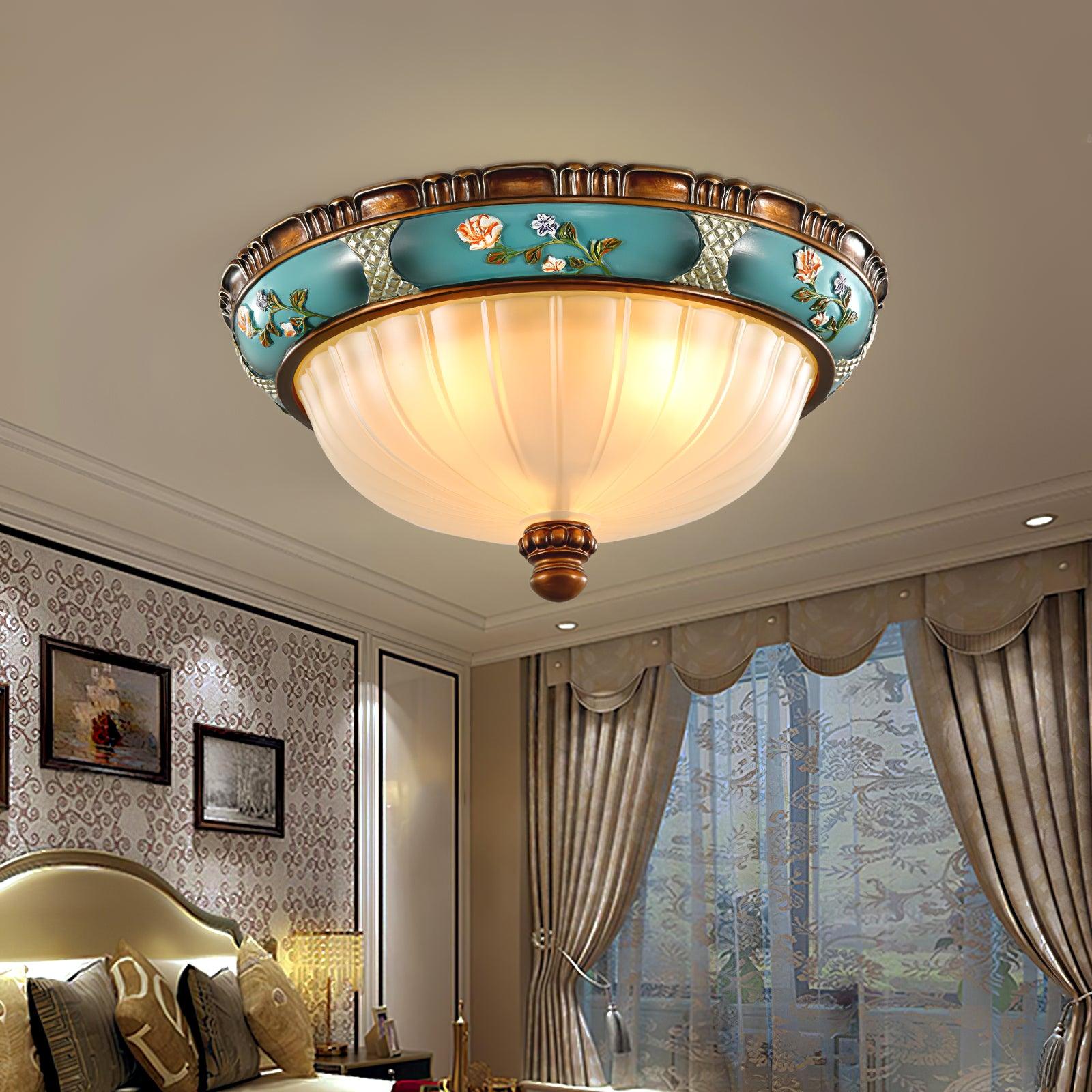 Retro Floral Resin Recessed Ceiling Light - Blowlighting