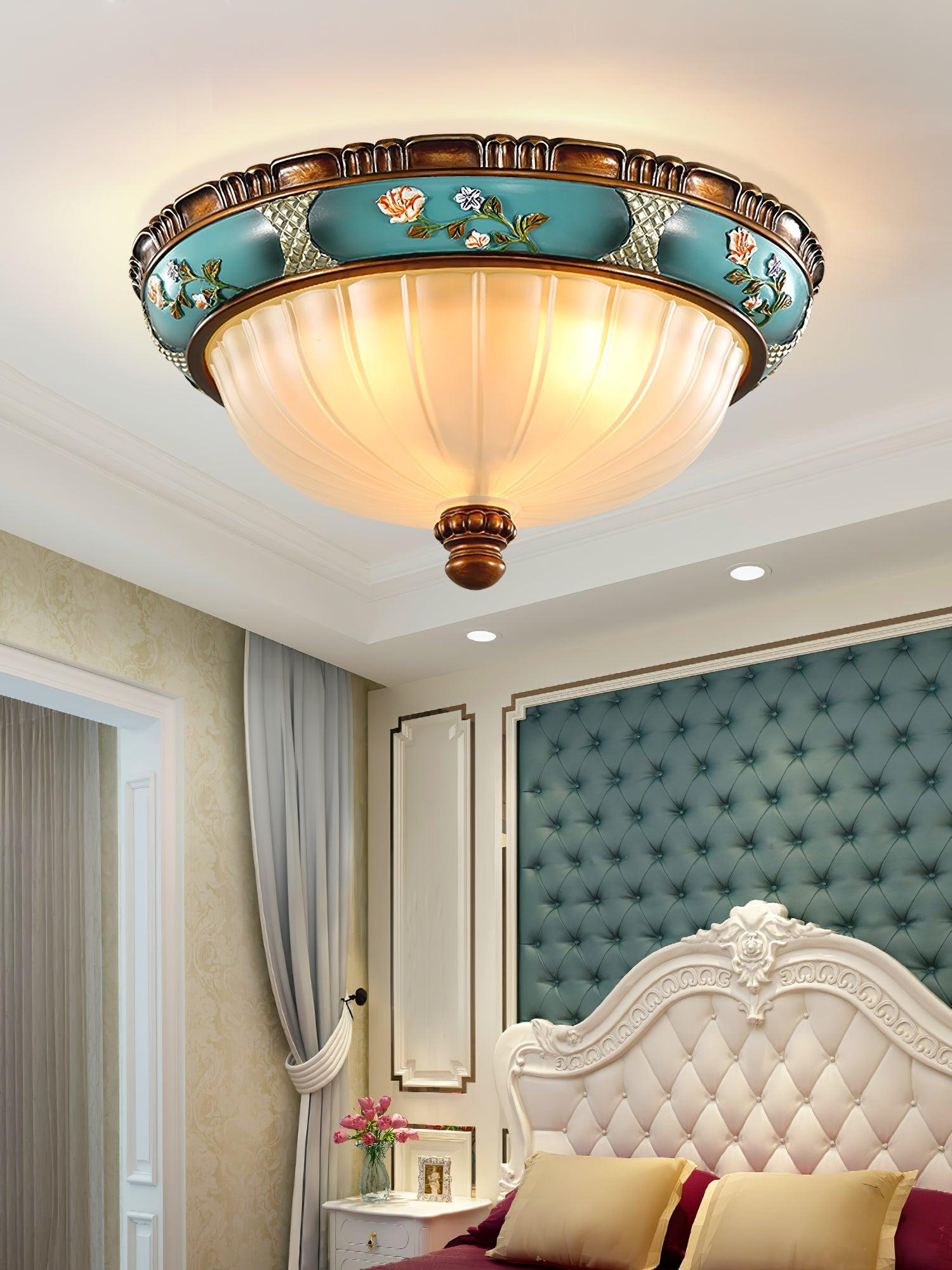 Retro Floral Resin Recessed Ceiling Light - Blowlighting