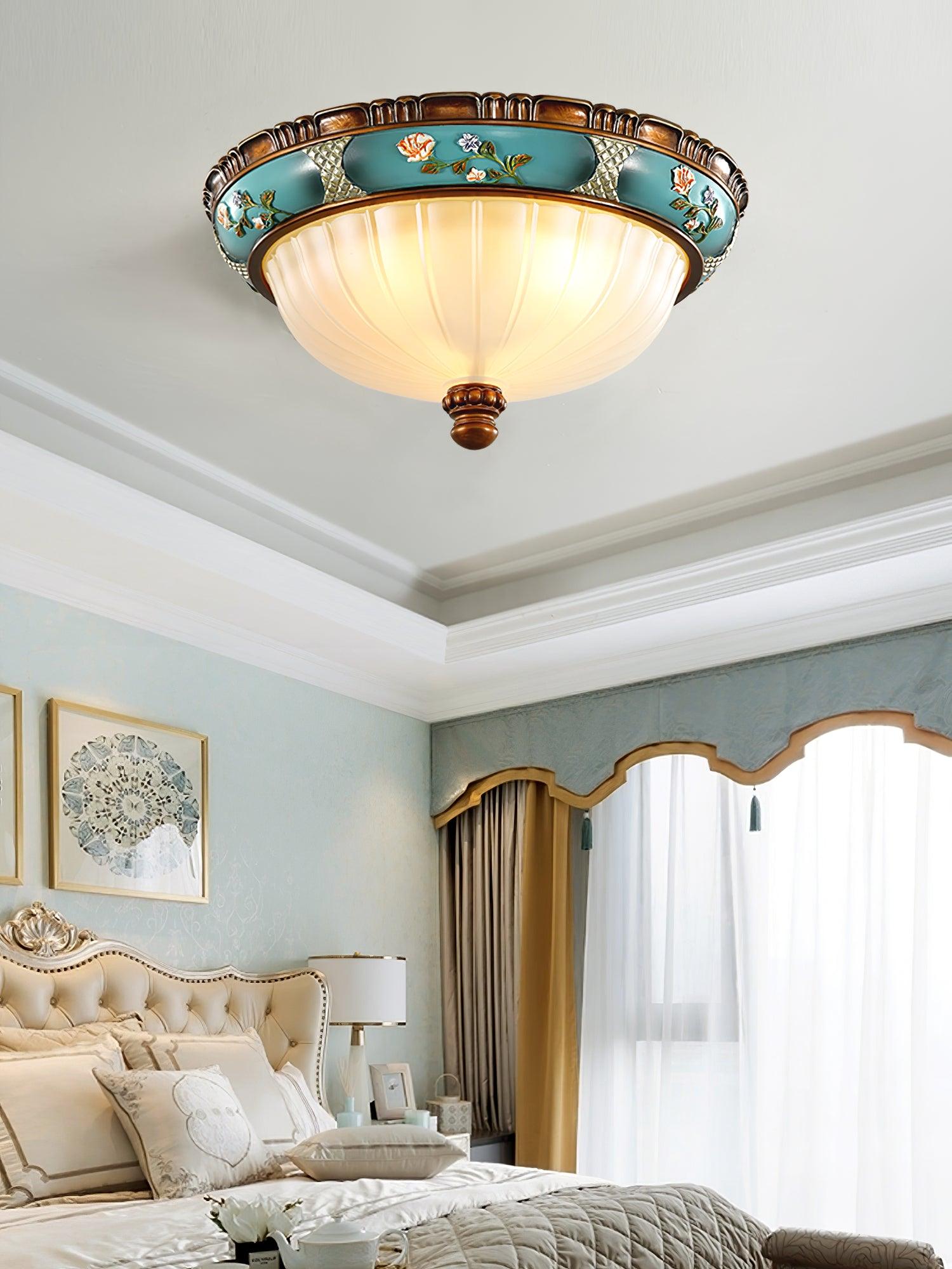Retro Floral Resin Recessed Ceiling Light - Blowlighting