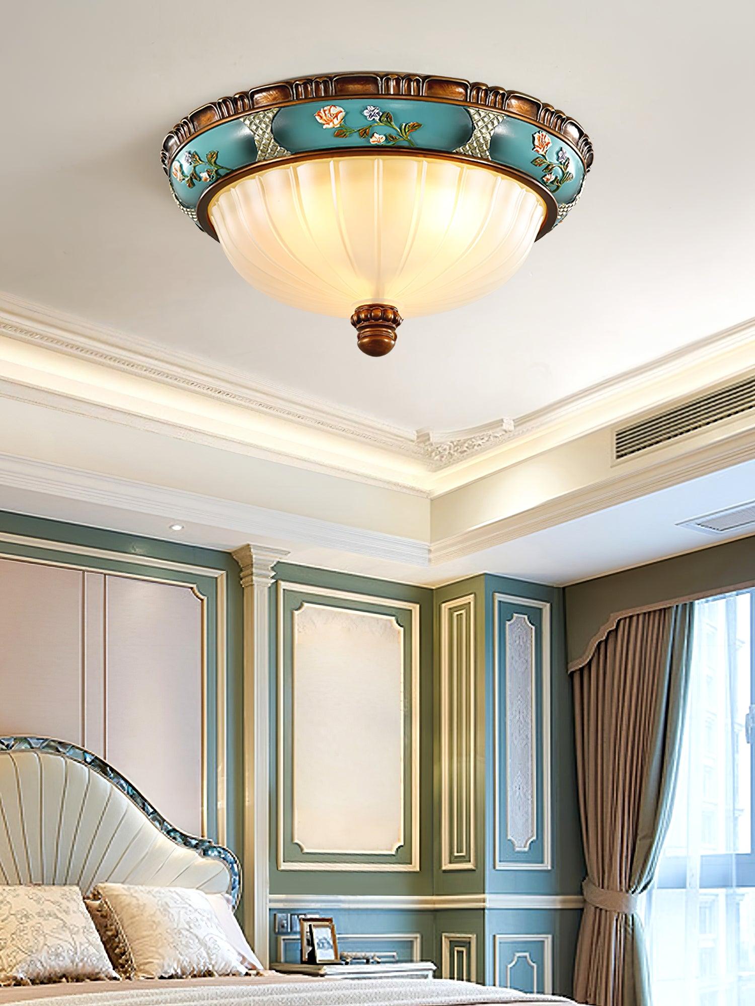Retro Floral Resin Recessed Ceiling Light - Blowlighting