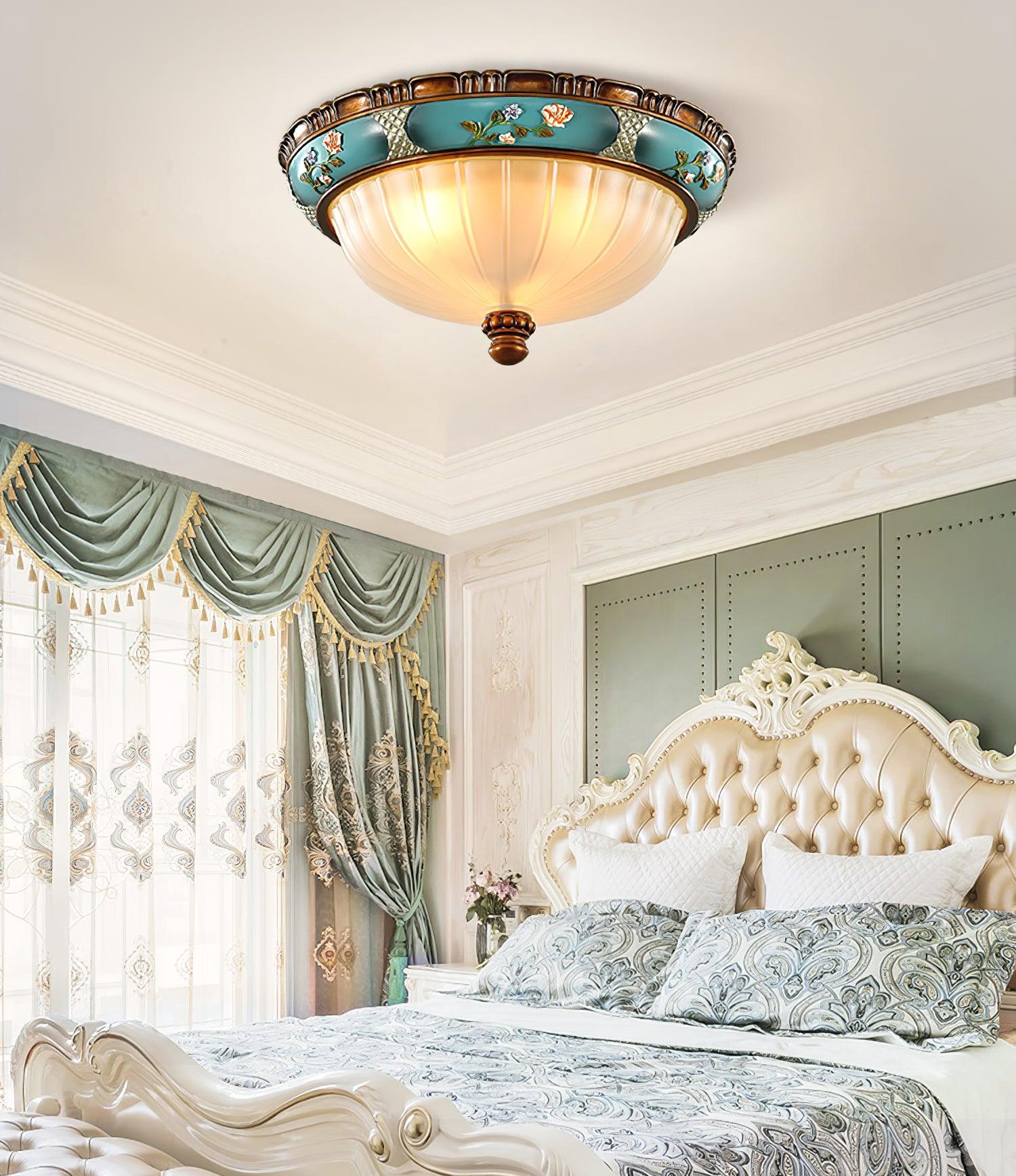 Retro Floral Resin Recessed Ceiling Light - Blowlighting