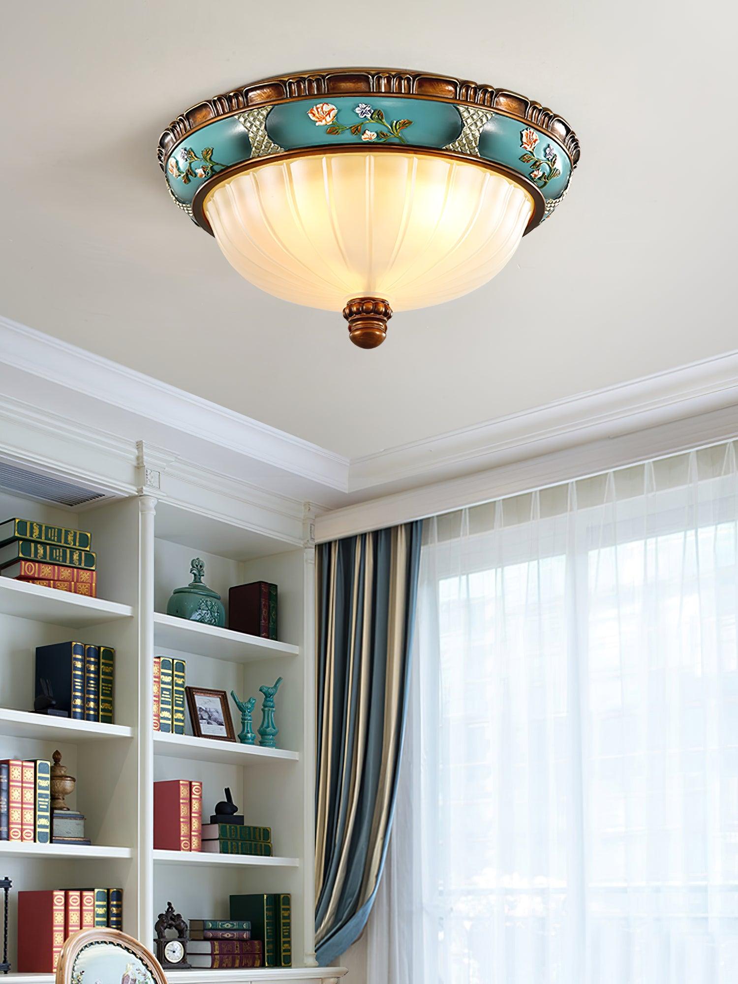 Retro Floral Resin Recessed Ceiling Light - Blowlighting