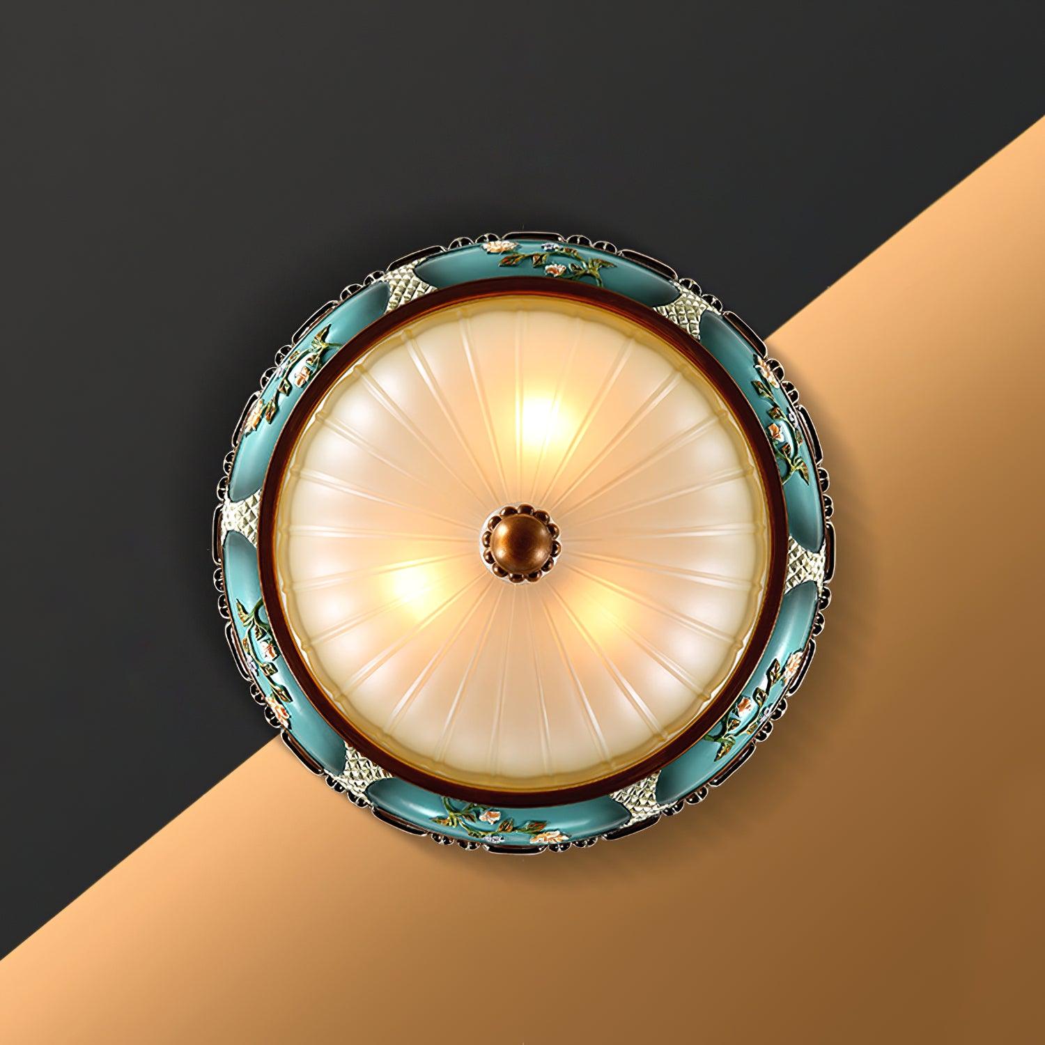 Retro Floral Resin Recessed Ceiling Light - Blowlighting