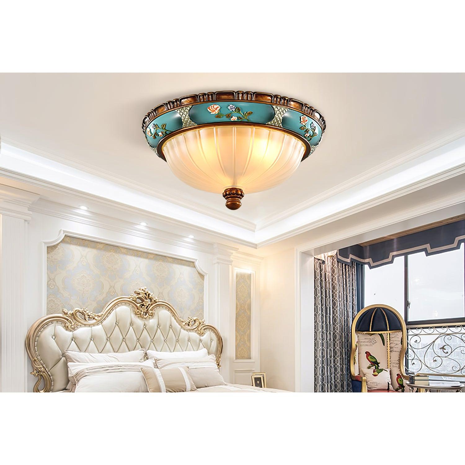Retro Floral Resin Recessed Ceiling Light - Blowlighting