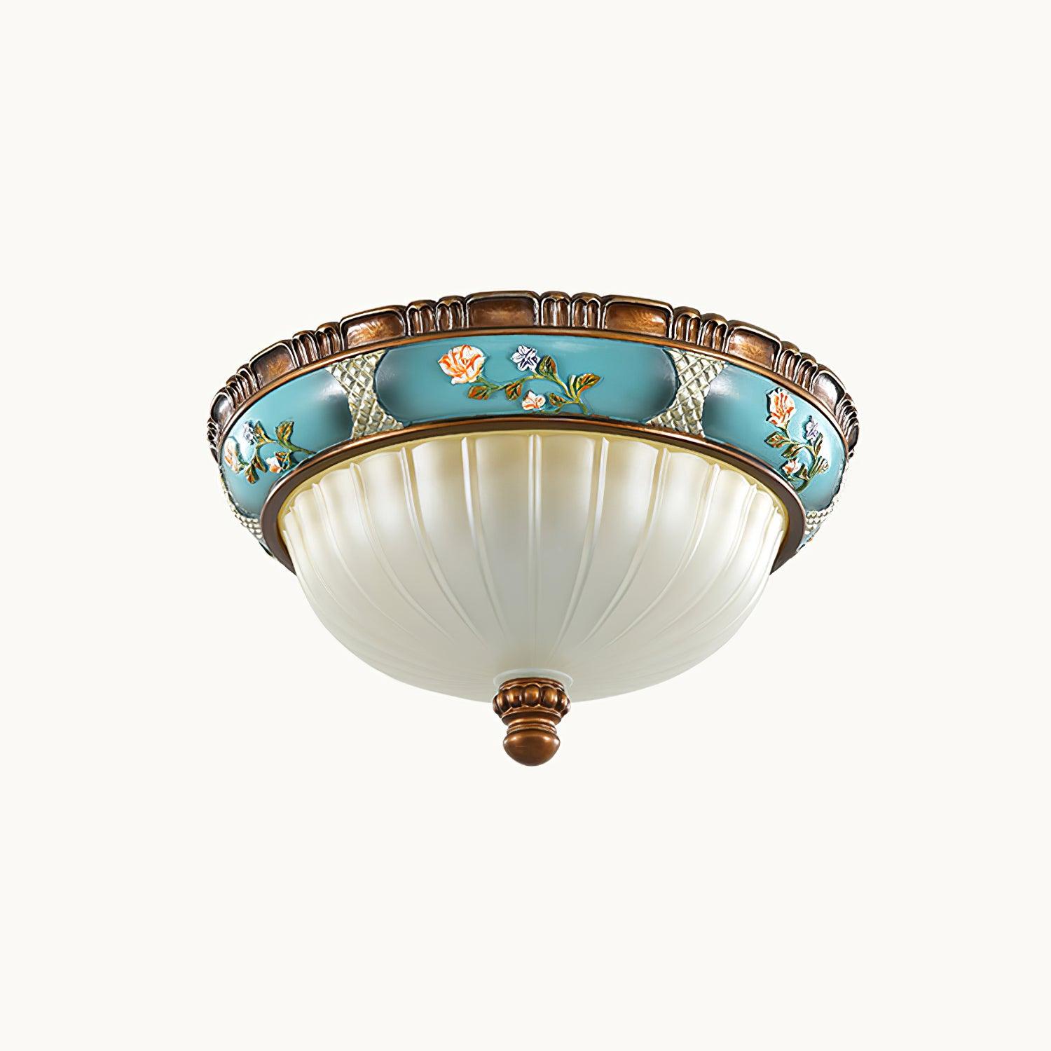 Retro Floral Resin Recessed Ceiling Light - Blowlighting
