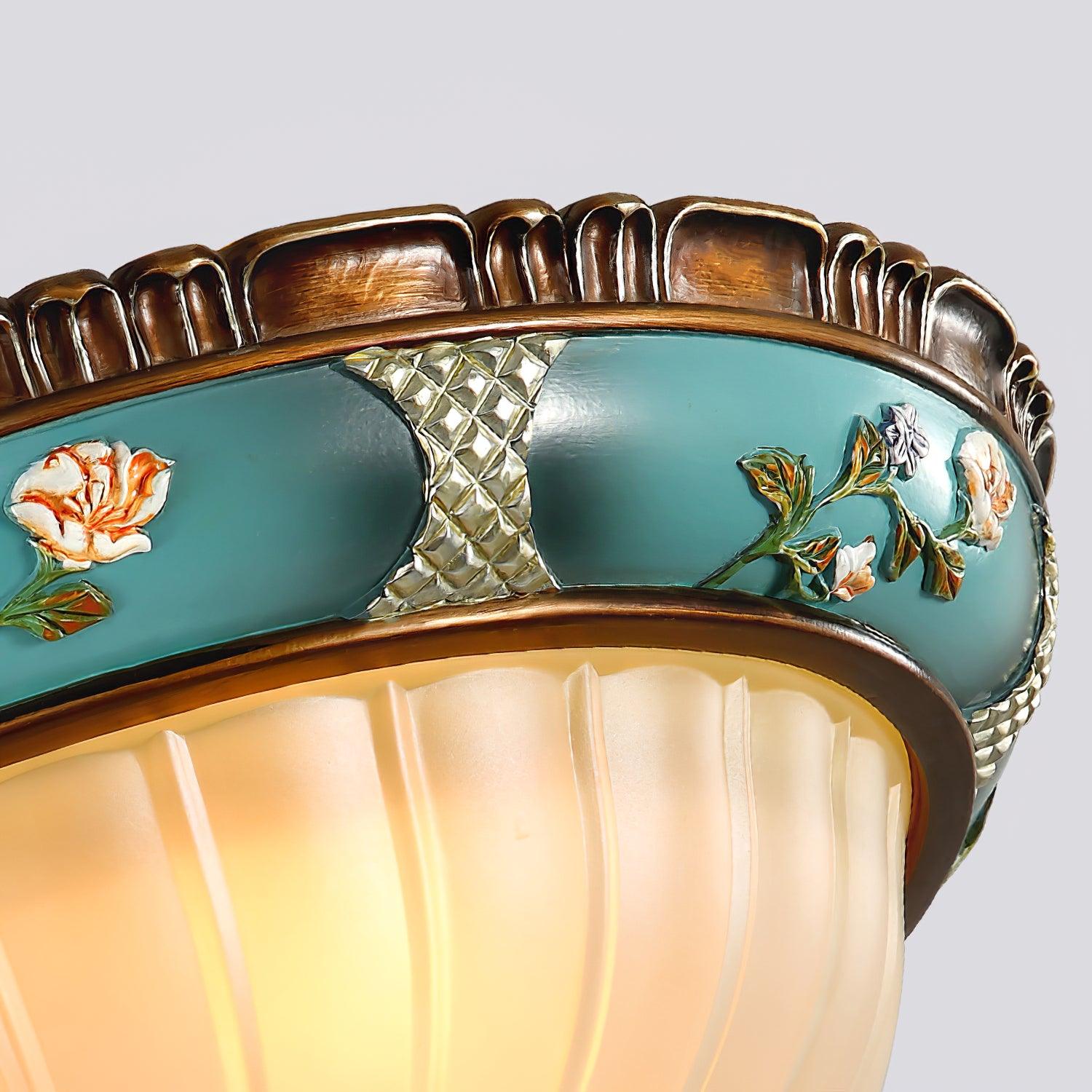 Retro Floral Resin Recessed Ceiling Light - Blowlighting