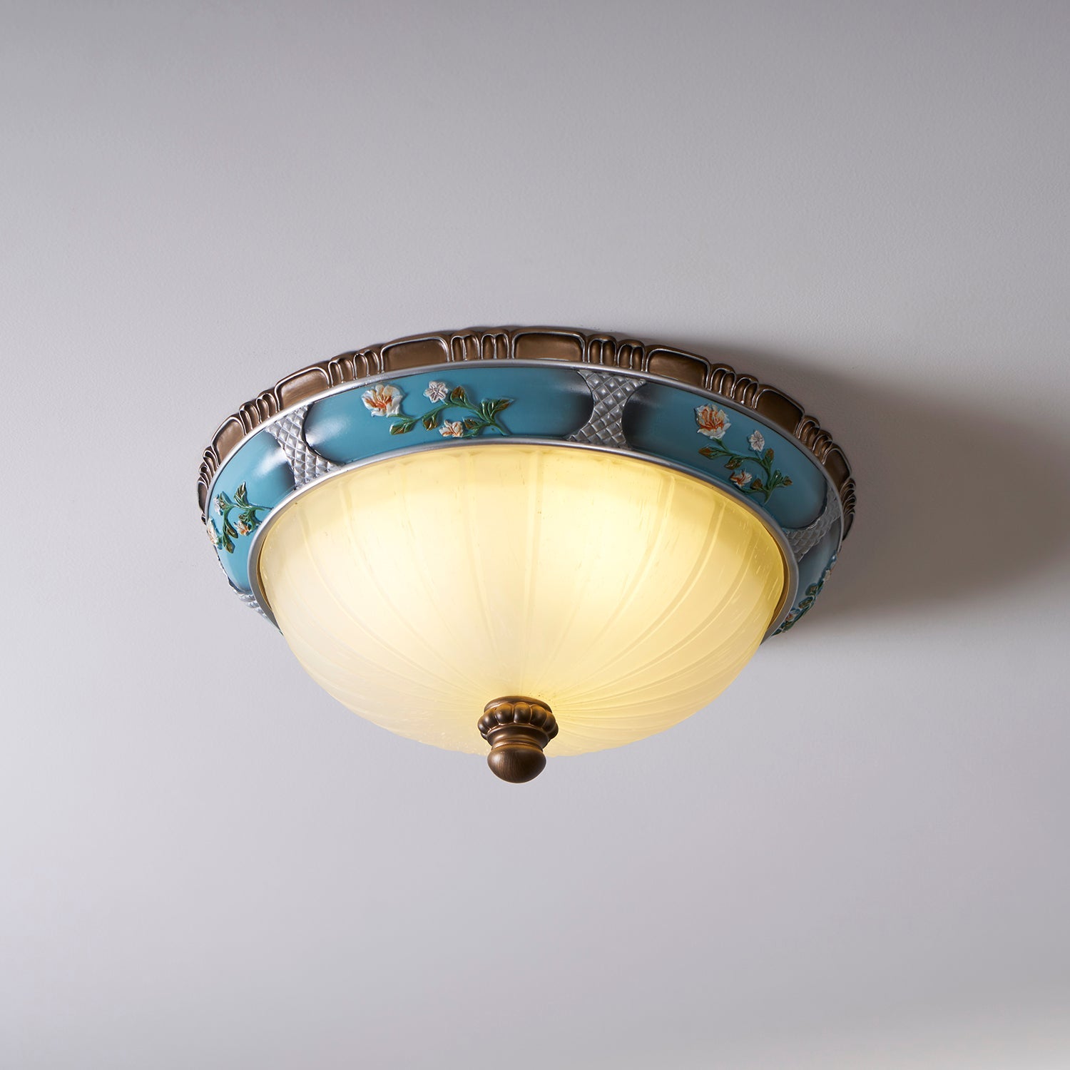 Retro Floral Resin Recessed Ceiling Light - Blowlighting