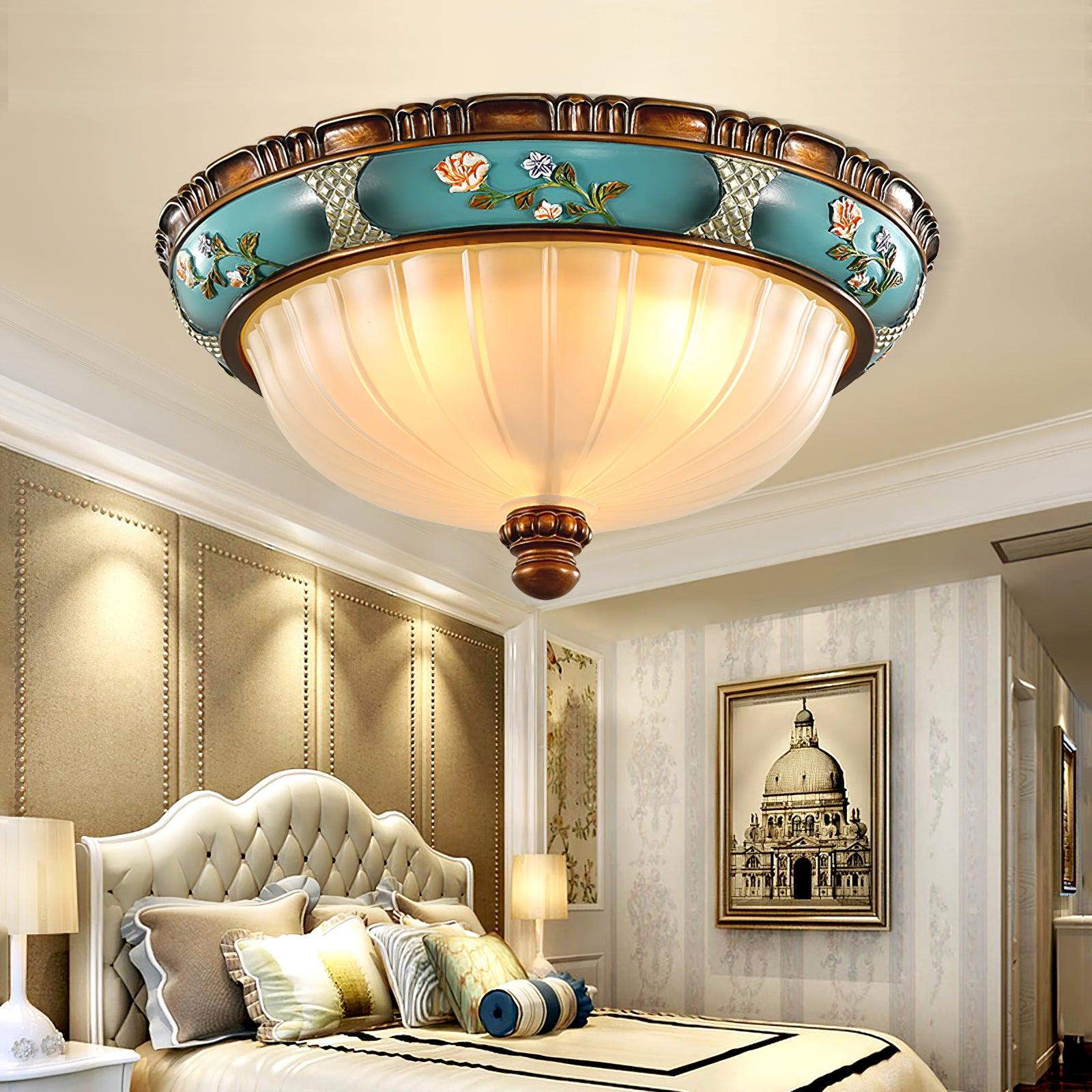 Retro Floral Resin Recessed Ceiling Light - Blowlighting