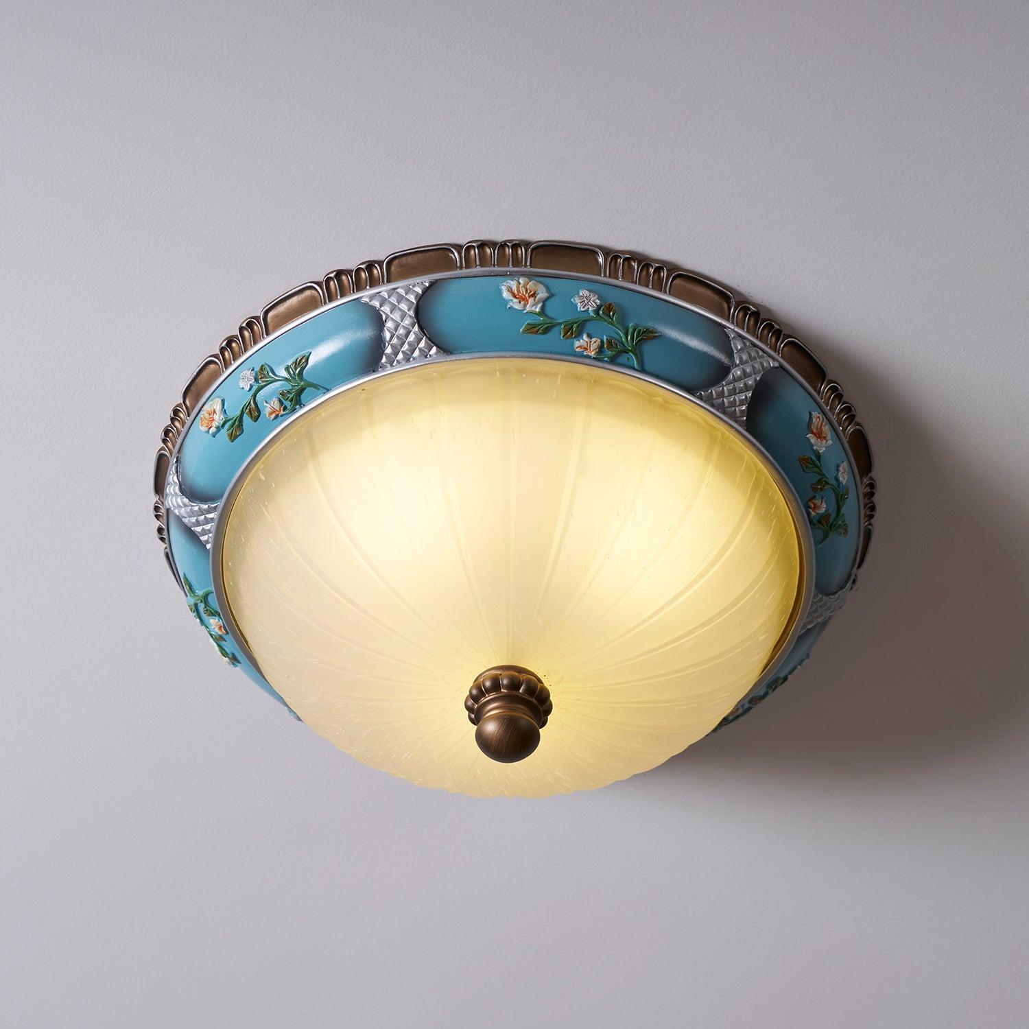 Retro Floral Resin Recessed Ceiling Light - Blowlighting