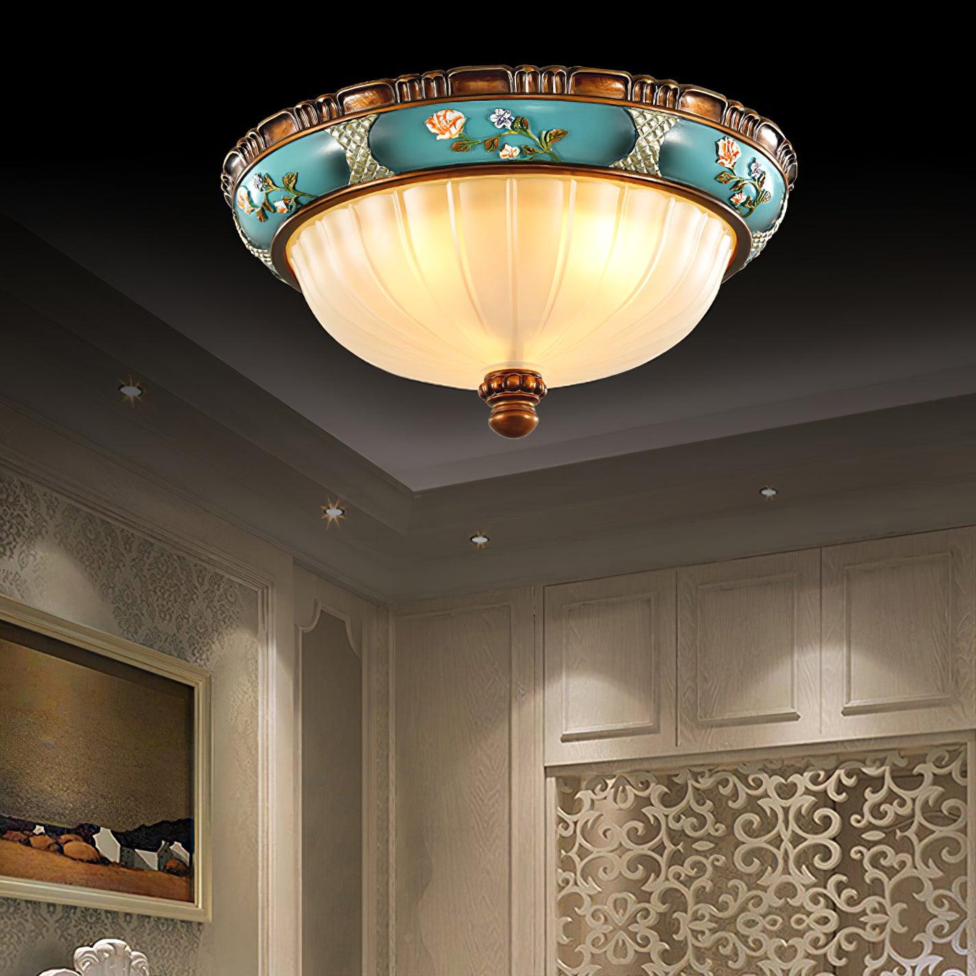 Retro Floral Resin Recessed Ceiling Light - Blowlighting
