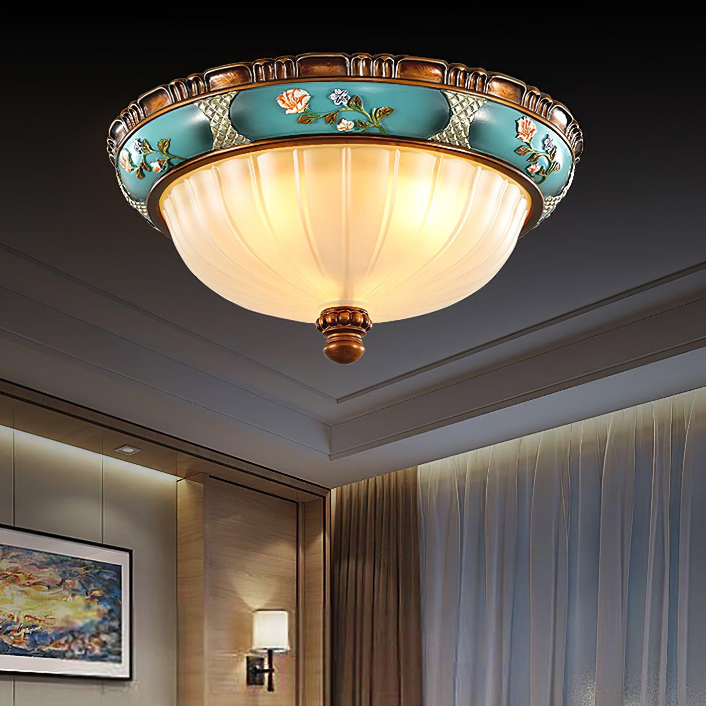Retro Floral Resin Recessed Ceiling Light - Blowlighting