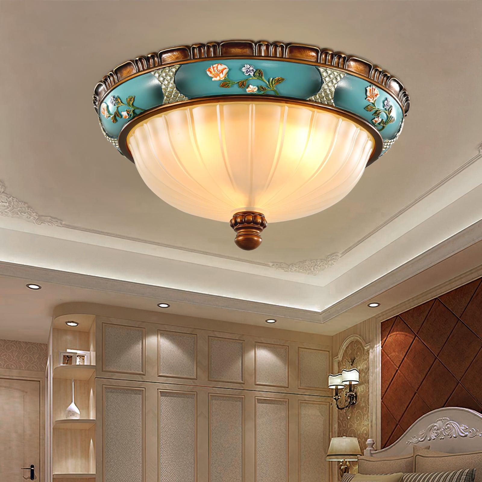 Retro Floral Resin Recessed Ceiling Light - Blowlighting