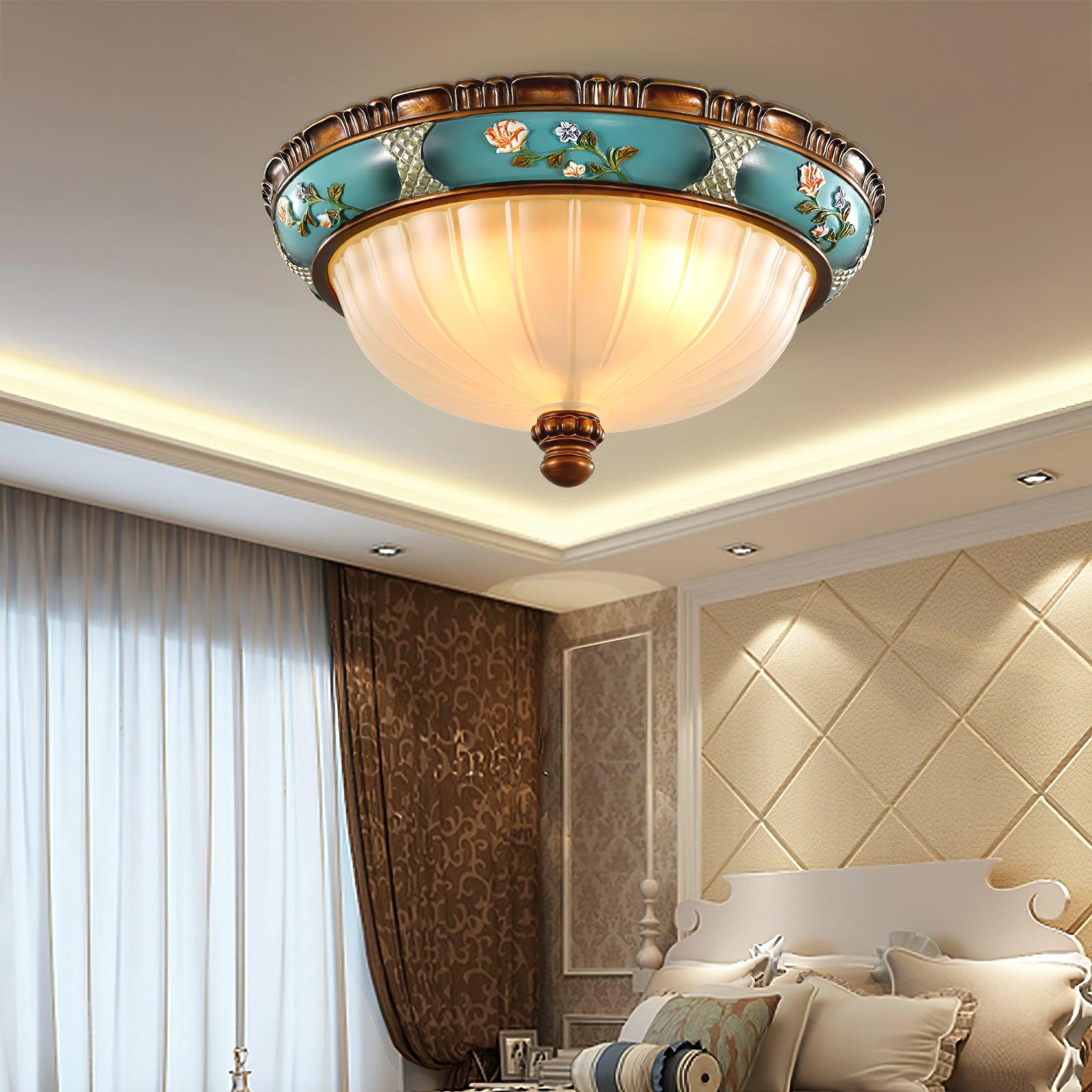 Retro Floral Resin Recessed Ceiling Light - Blowlighting