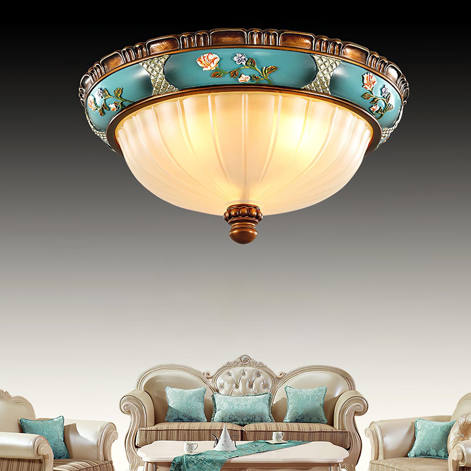 Retro Floral Resin Recessed Ceiling Light - Blowlighting